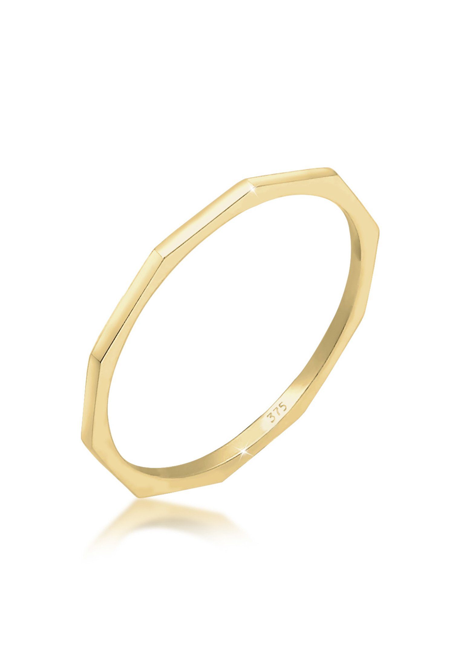 Elli Premium Fingerring Bandring 375 Gelbgold, Geo