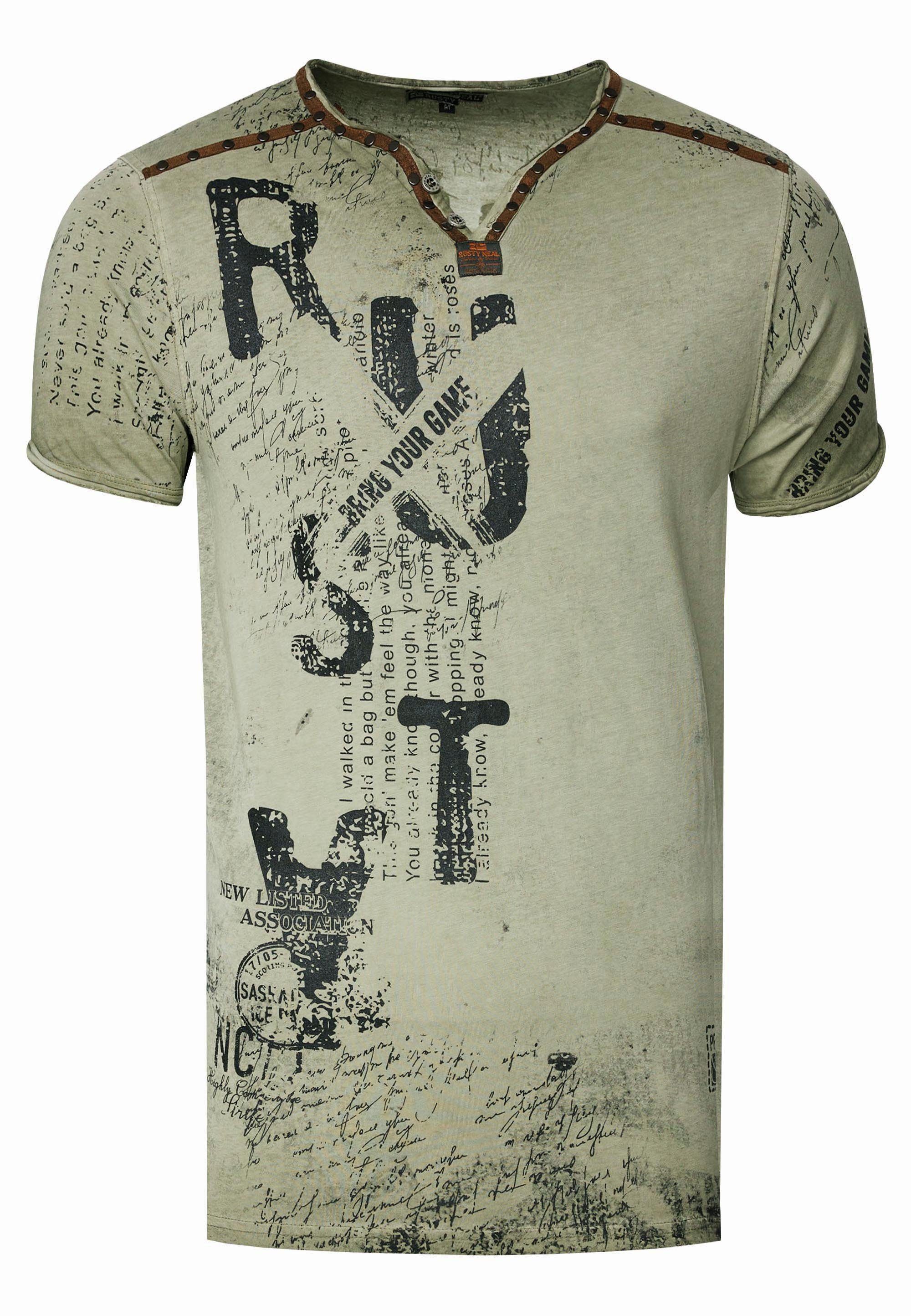 Rusty Neal T-Shirt Used-Look khaki im
