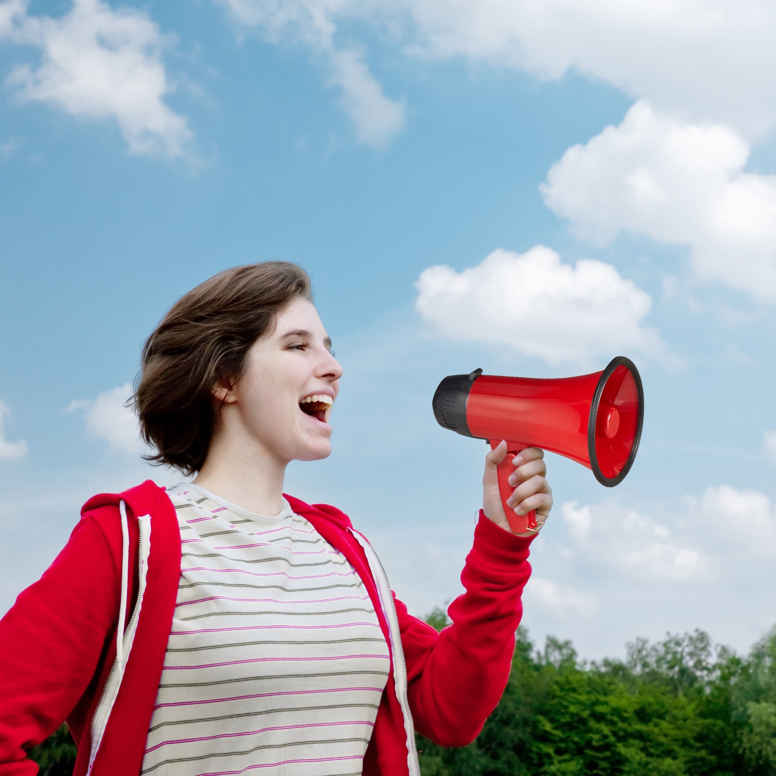 relaxdays 10 x Megafon Stadion rot Party-Lautsprecher