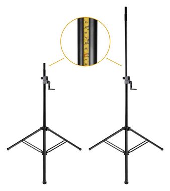 Pronomic SPS-C-10AS Kurbelstativ - Boxenstativ Lautsprecherständer, (1-tlg., Ausziehbar von ca. 148 - 242 cm, Max. Belastbarkeit: 80 kg - Eingebaute Höhenskala)