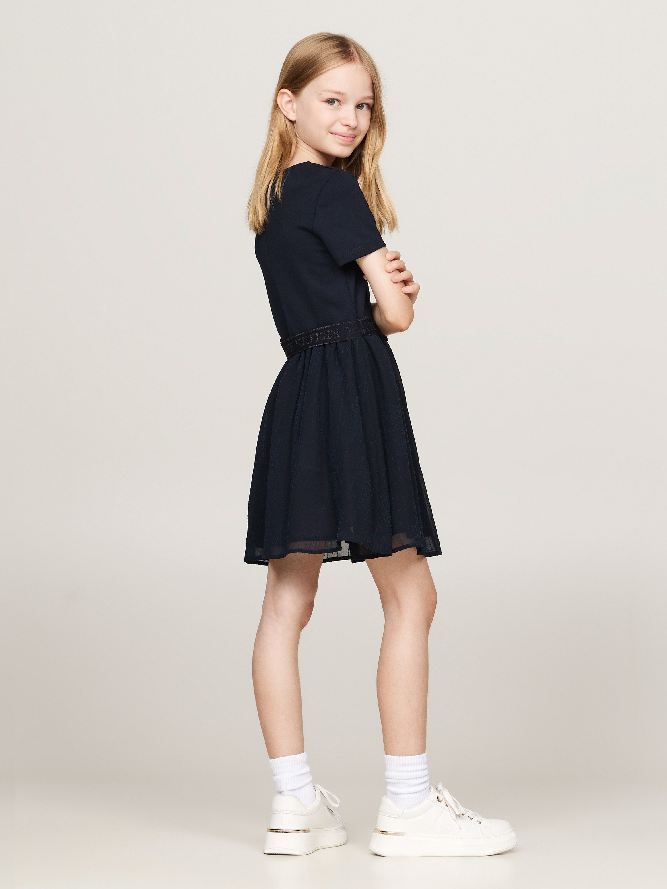 Tommy Hilfiger A-Linien-Kleid HILFIGER PUNTO TULLE günstig online kaufen