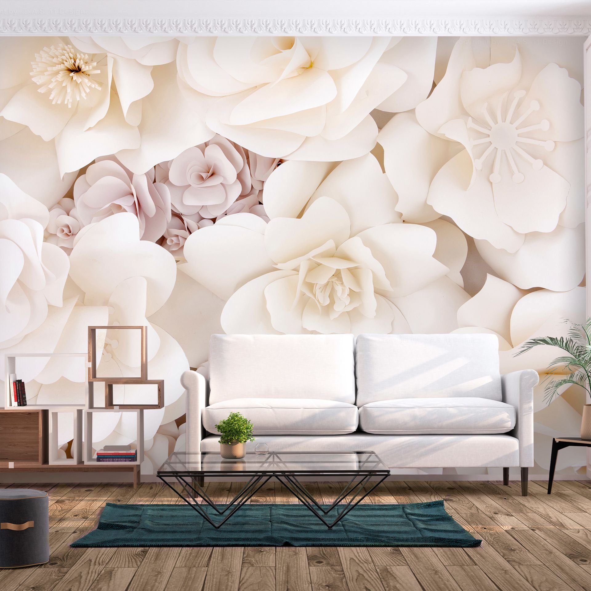 KUNSTLOFT Vliestapete Floral Display 1x0.7 m, halb-matt, lichtbeständige Design Tapete