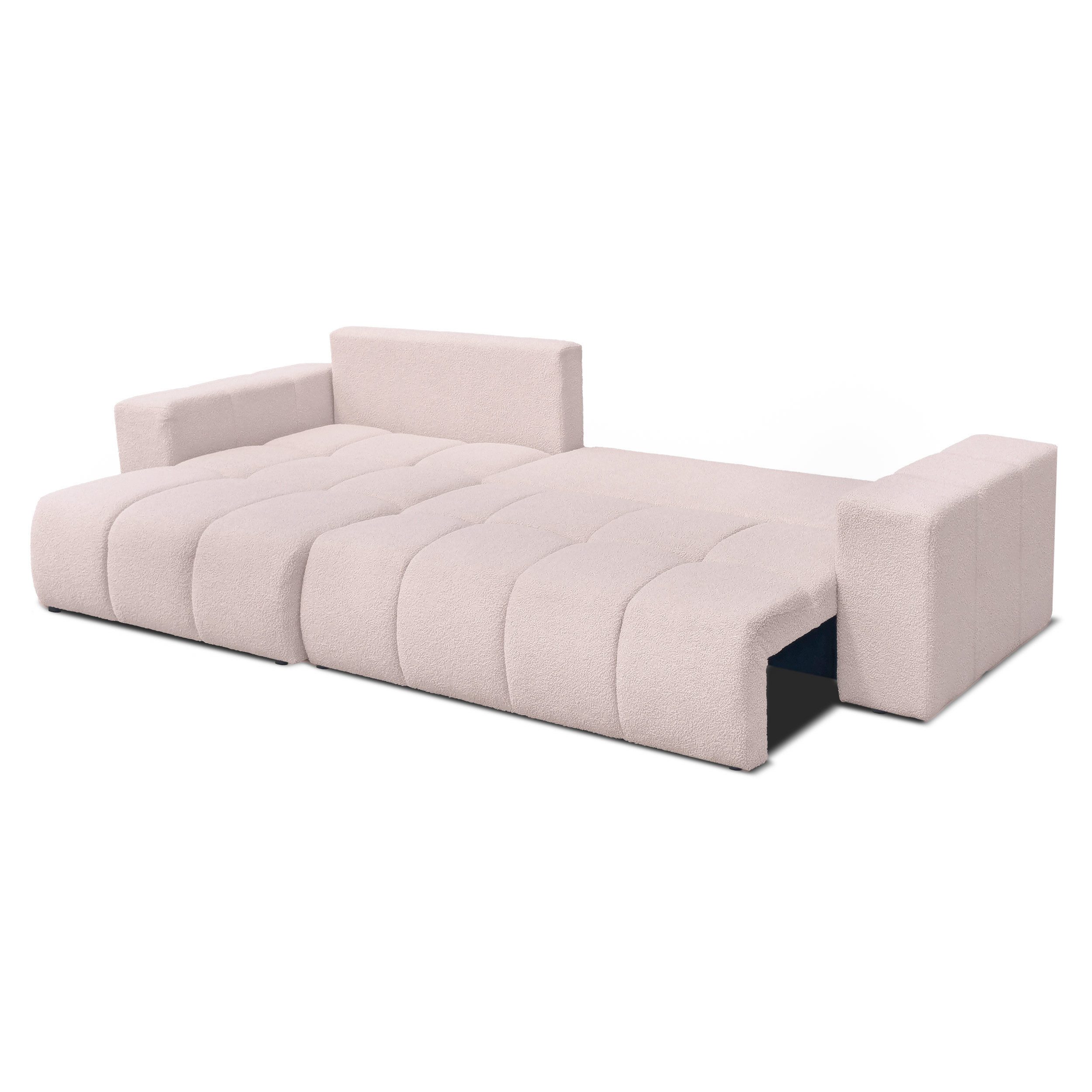 yourhouse24 Ecksofa OLI XL mit tiefer Steppung (278 cm) – Trend-Bouclé, Schlaffunktion, Seite universal – Bild 4 von 5