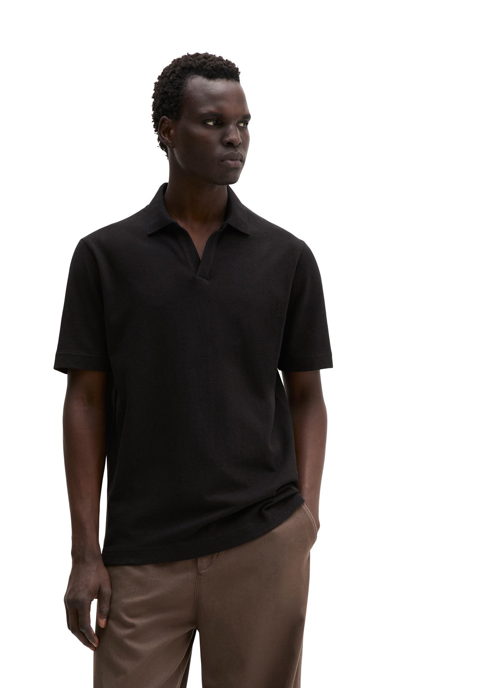 Marc O'Polo Poloshirt aus Baumwoll-Leinen-Mix
