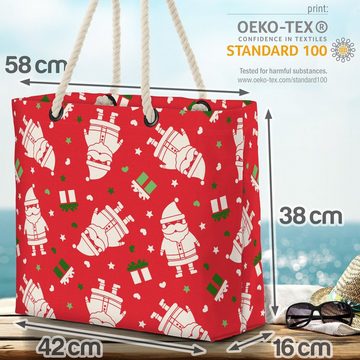 VOID Henkeltasche (1-tlg), Nikolaus Geschenke Muster Beach Bag Dekoration Deko Muster Winter Weihnachten S