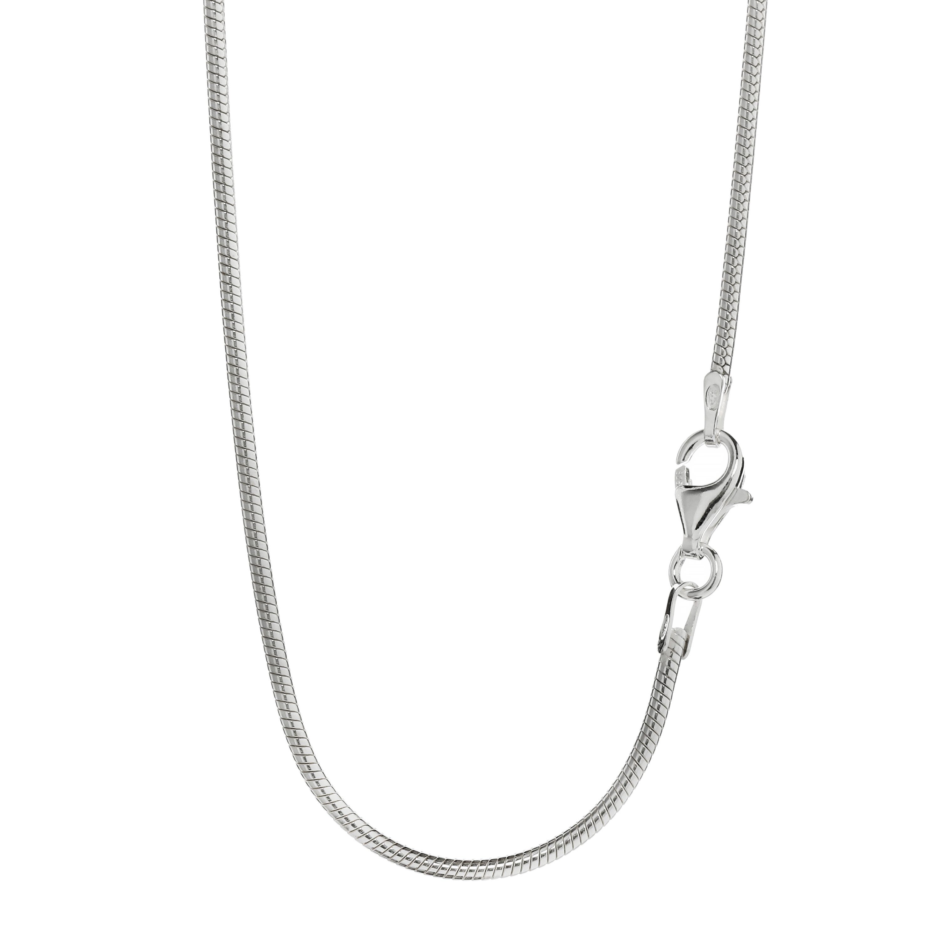 NKlaus Schlangenkette Halskette 38cm Schlangenkette rund 925 Silber Coll (1 Stück), Made in Germany