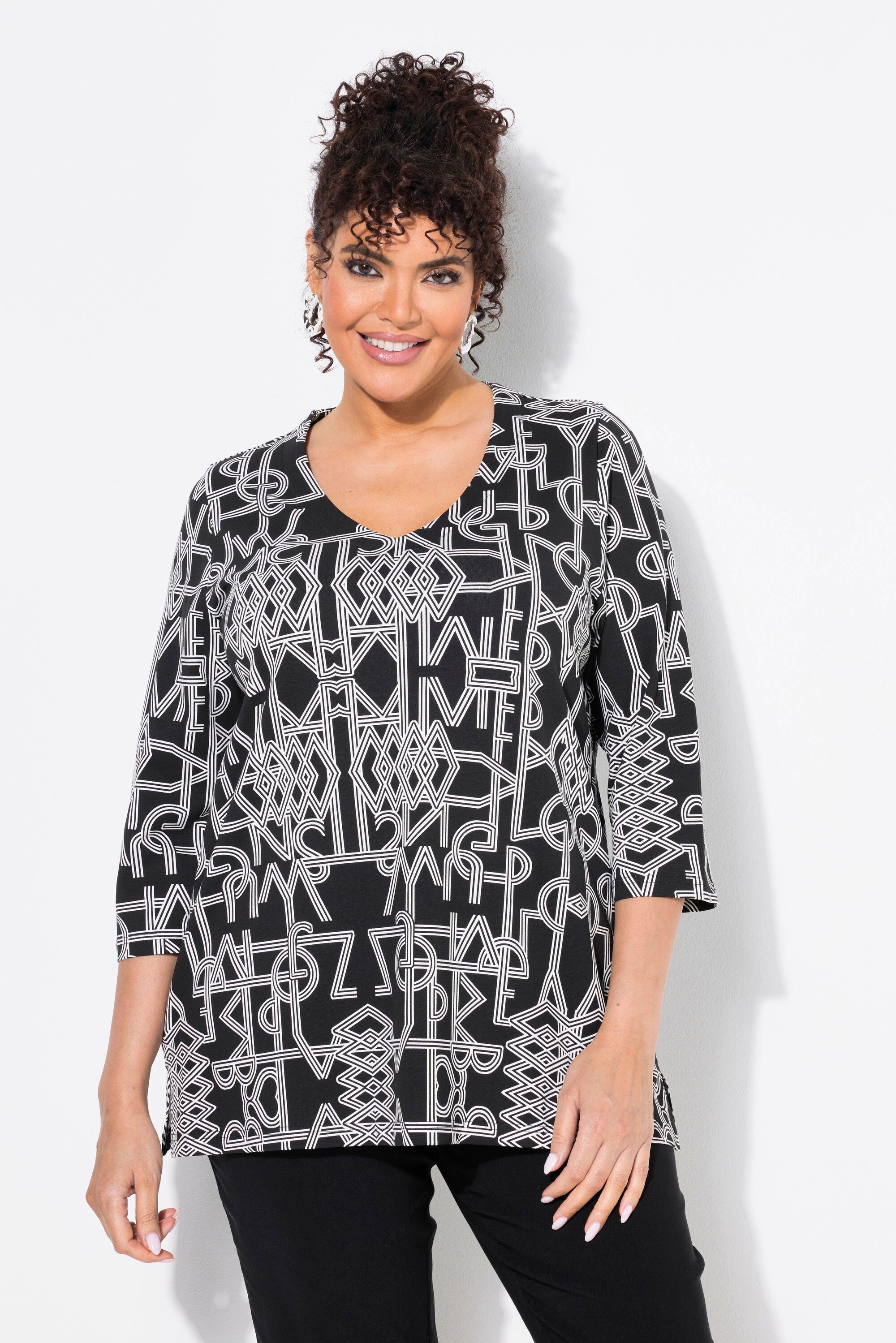 Ulla Popken T-Shirt T-Shirt grafischer Druck günstig online kaufen