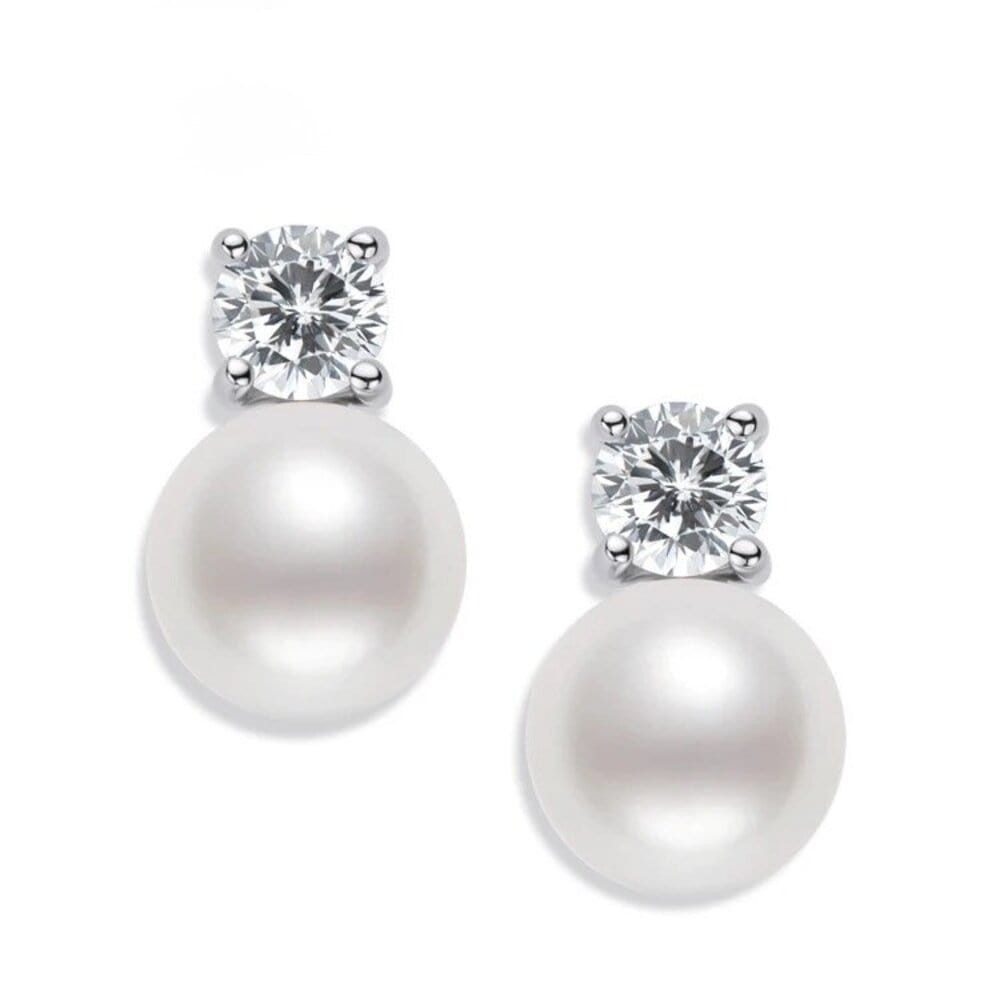 ROUGEMONT Perlenohrringe Edle Süßwasser Perlen Ohrstecker Zirkonia 925 Ster günstig online kaufen