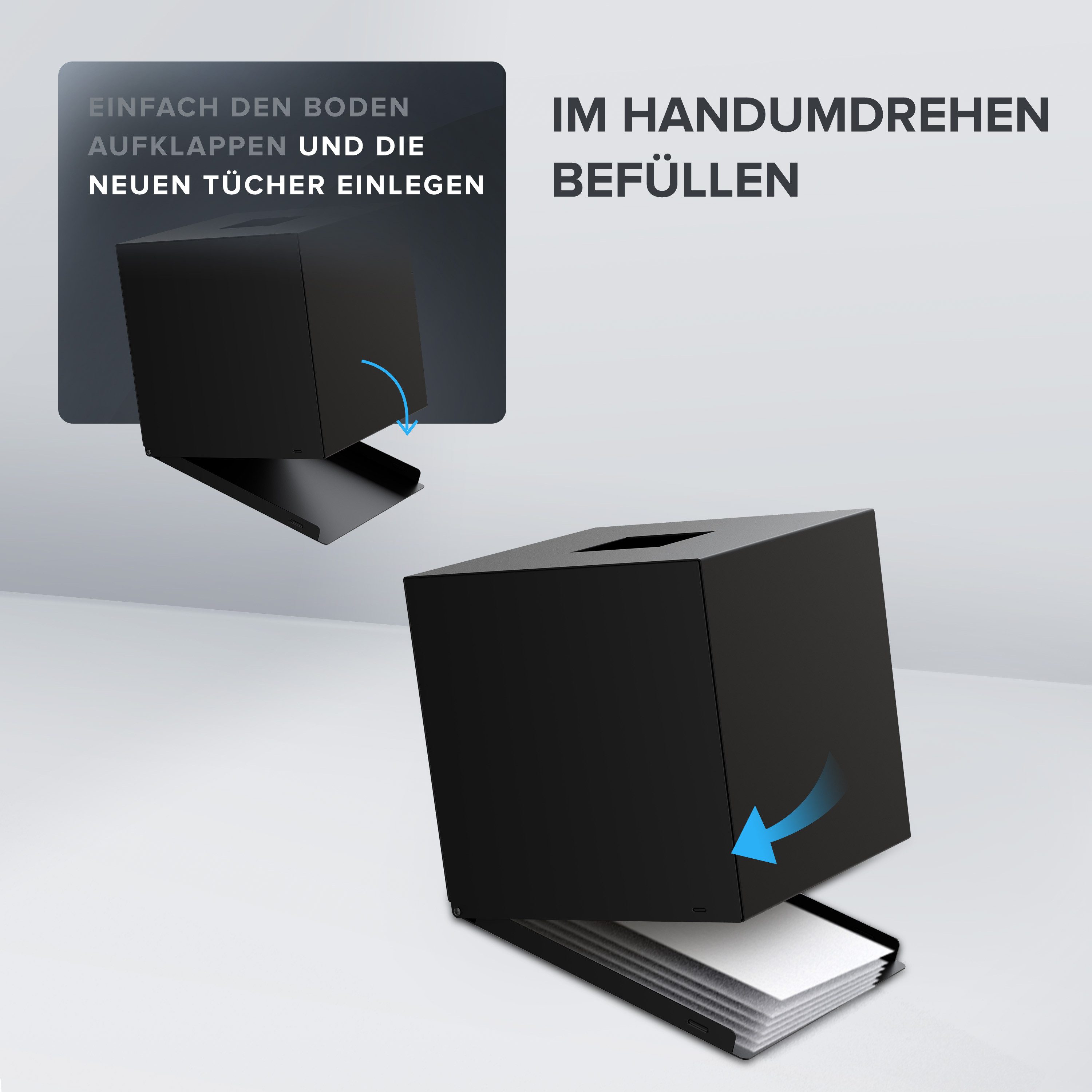 ovimar Papiertuchbox (1 St), aus Edelstahl in Schwarz zur