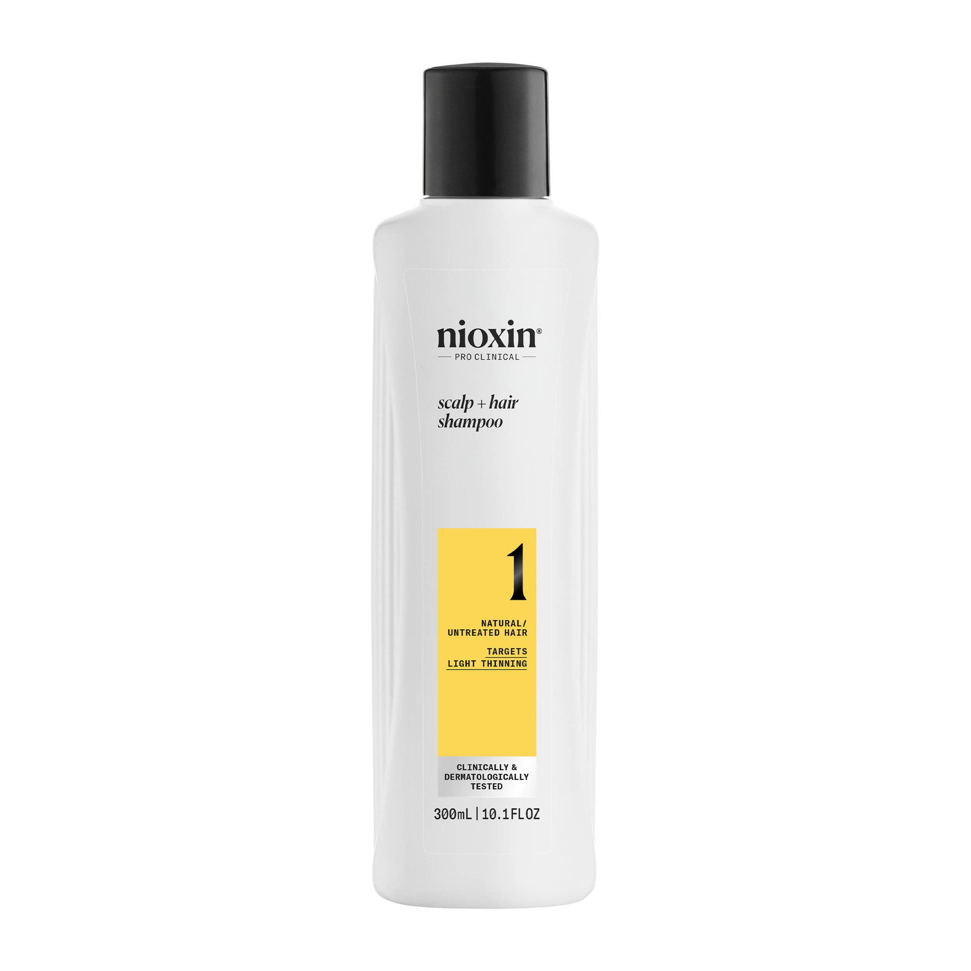 Nioxin Kopfhaut-Pflegeshampoo System 1 Shampoo, mehr Volumen, schützt vor Haarbruch, voller wirkendes Haar