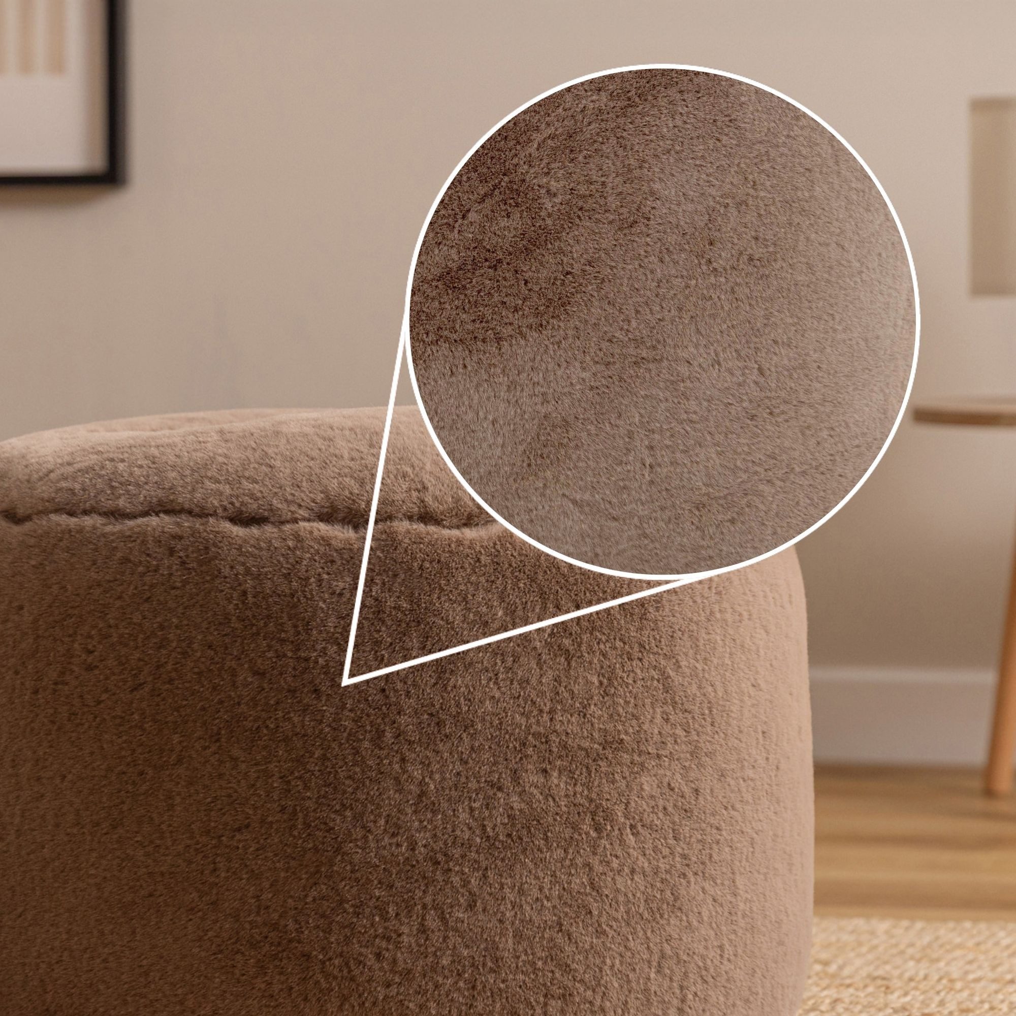 icon Pouf XL aus Kunstfell „Milano“, mit Füllung – Bild 4 von 5