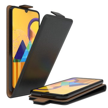 EAZY CASE Handyhülle Flipcase für Samsung Galaxy M30s / M21 6,4 Zoll, Tasche Klapphülle Handytasche zum Aufklappen Etui Kunstleder Schwarz
