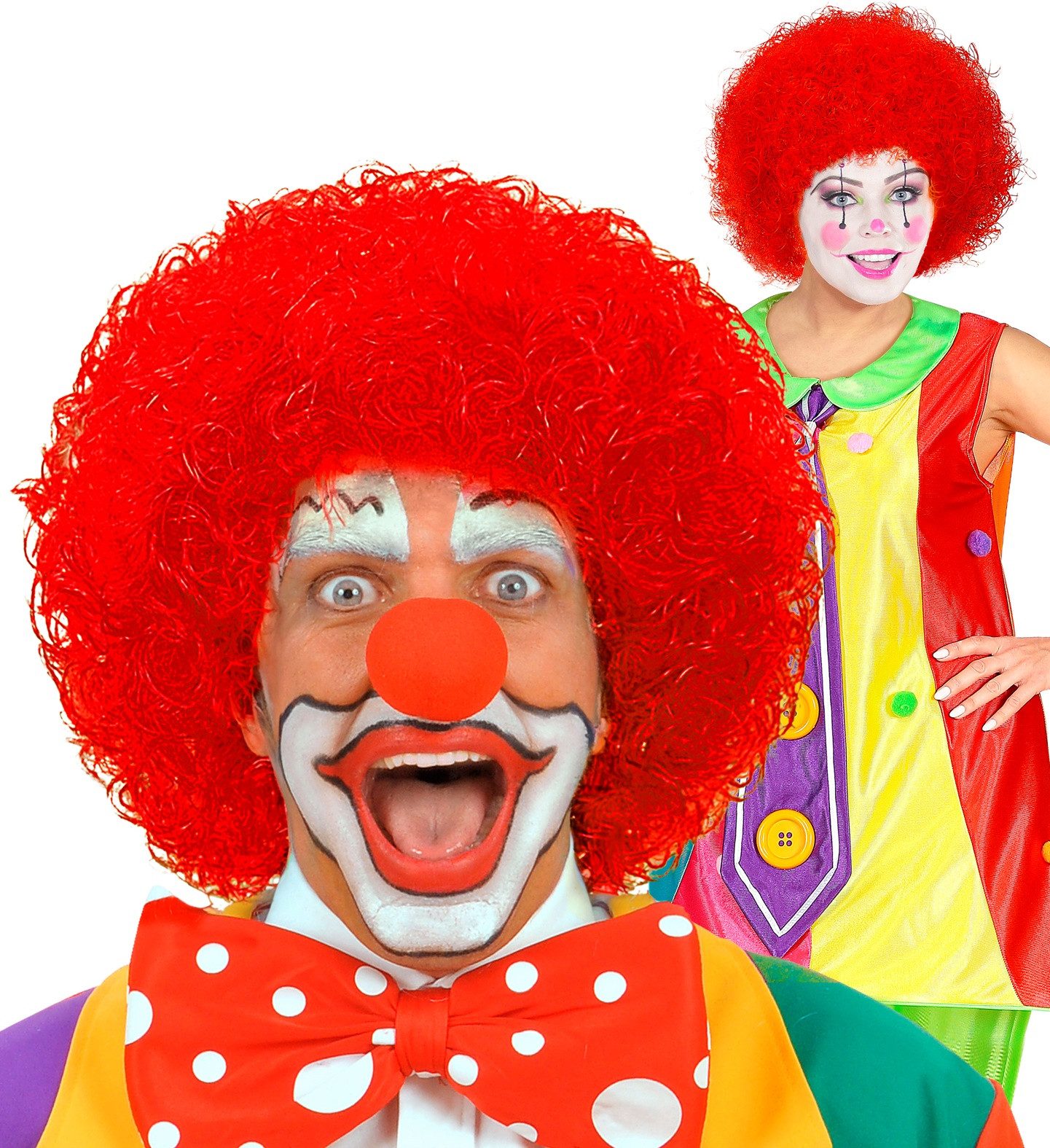 Kostüm-Perücke Perücke Clown, Rot