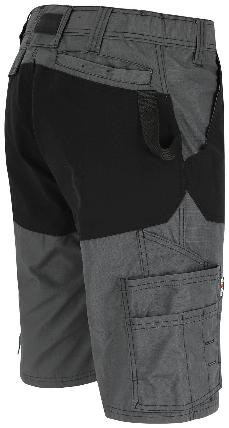 Herock Arbeitshose HESPAR (1) Multi-Pocket Komfortabel, grau 4-Wege-Stretch, BERMUDAS Hammerschlaufe mit
