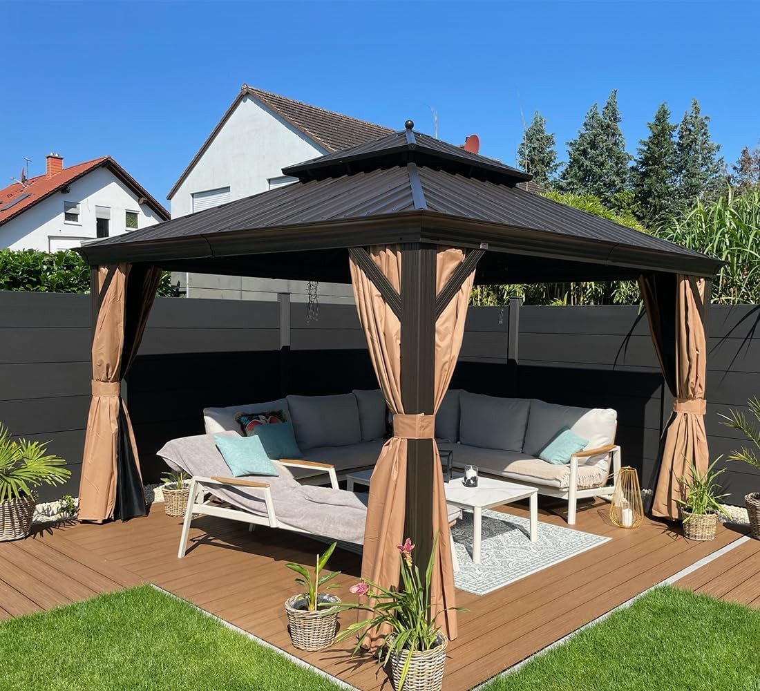 PURPLE LEAF Pavillon Außenbereich Alu Gartenpavillon günstig online kaufen