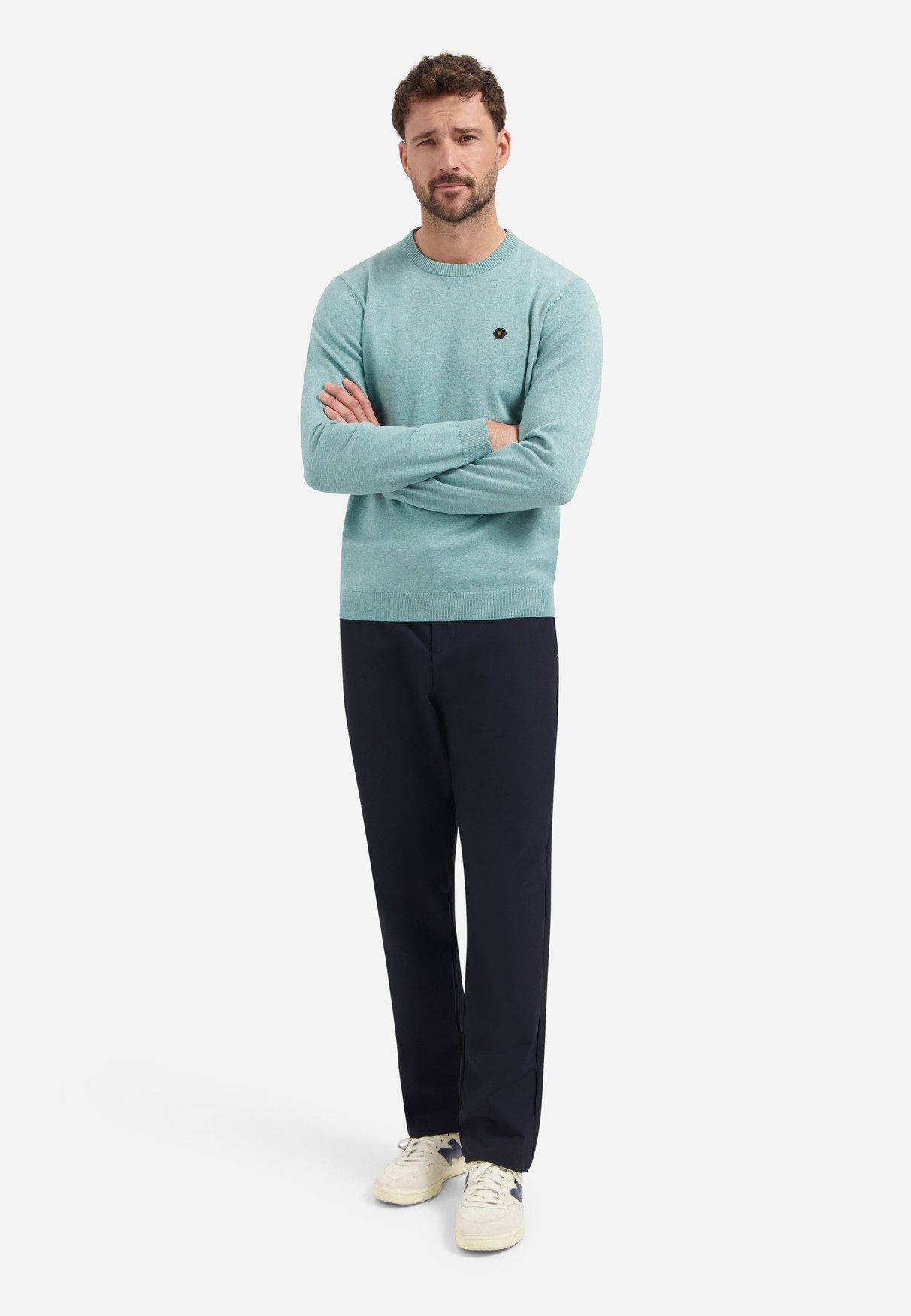 NO EXCESS Strickpullover Pullover Crewneck 2 Coloured Melang
