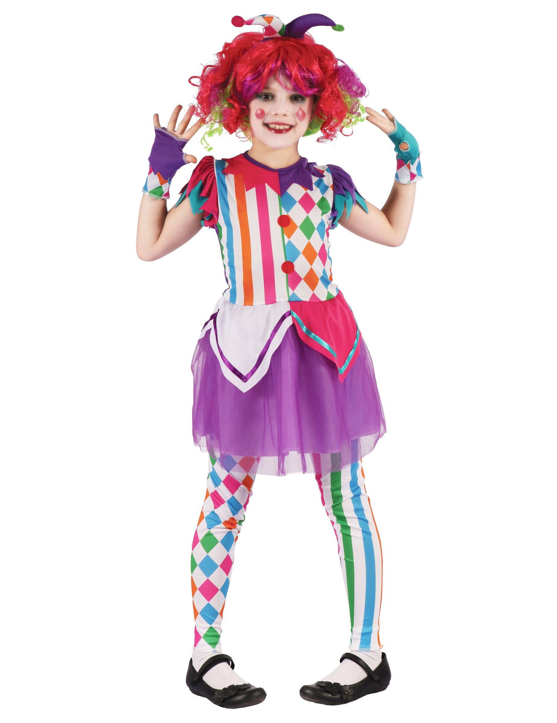 JADEO Kostüm Süsses Harlekin Mädchenkostüm bunt