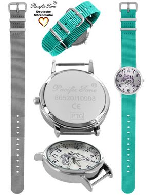 Pacific Time Quarzuhr Set Kinder Armbanduhr Pferd violett Wechselarmband, Mix und Match Design - Gratis Versand