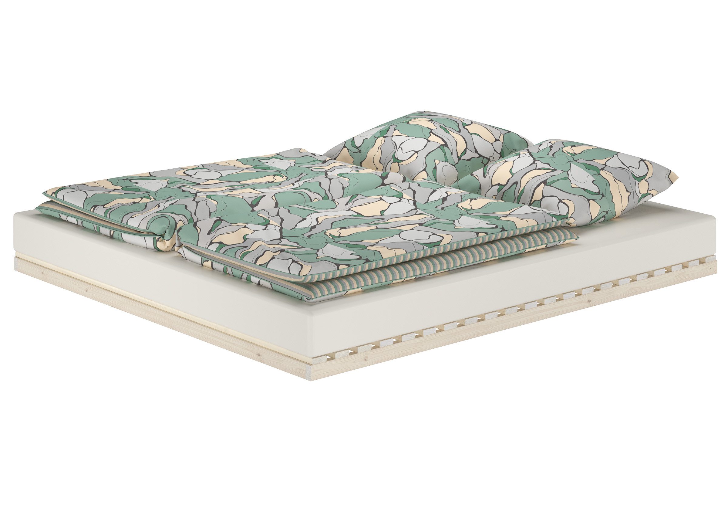 ERST-HOLZ Futonbett Niederflurbett Metallfrei 180 x 200 cm Futon Lattenrost Fichte, Fichte unbehandelt