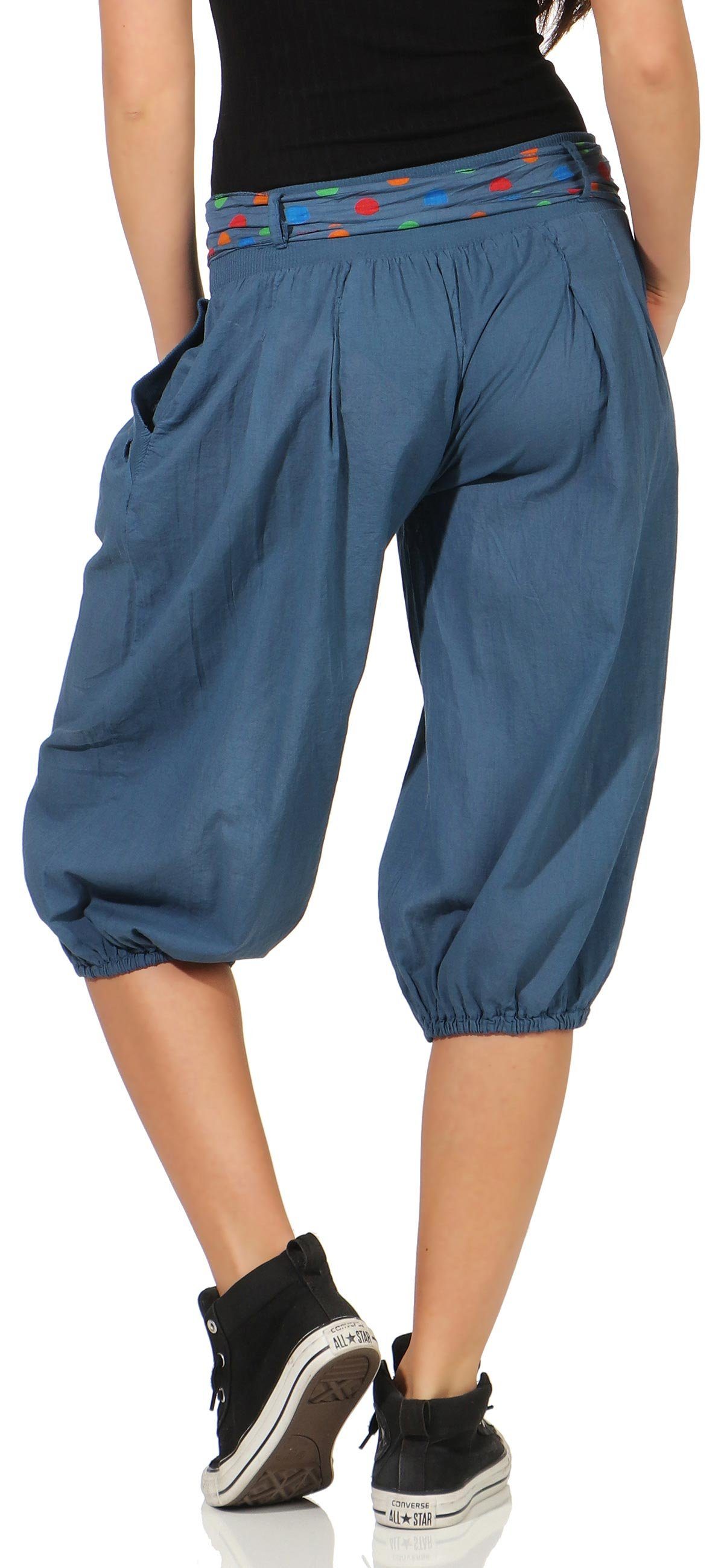 fashion Einheitsgröße jeansblau in than malito Caprihose more Unifarben 3416 Pumphose