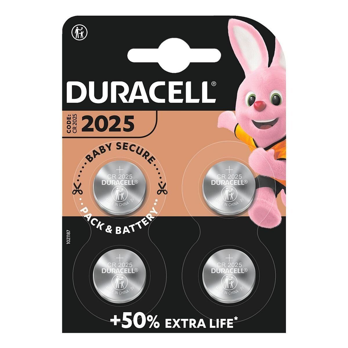 Duracell Duracell Knopfzelle CR2025 3 V 4 St. 165 mAh Lithium Elektro 2025 Knopfzelle