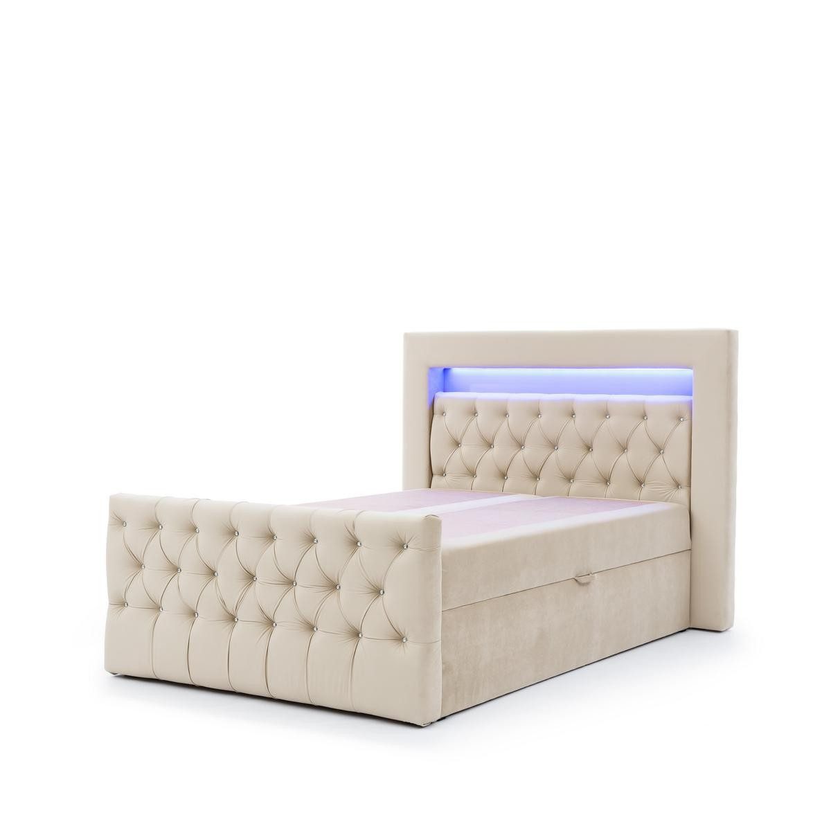 Polsterbett Doppelbett Chesterfield mit edlem Polster und elegantem Design