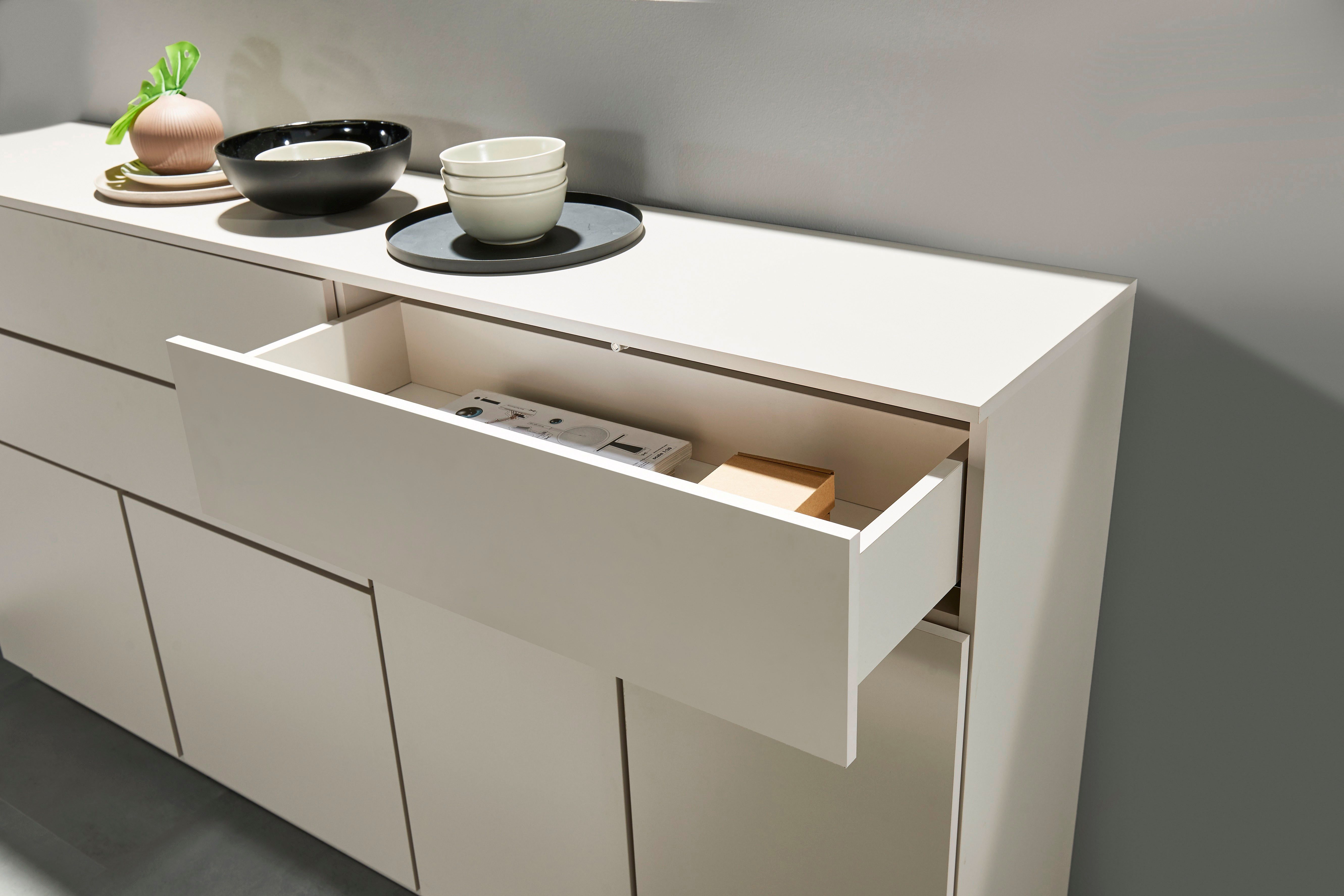 HBZ Highboard Vince Highboard, B/H/T 103x142x38 cm (1 St), Breite 103 cm, Push-to Open, Melaminbeschichtung