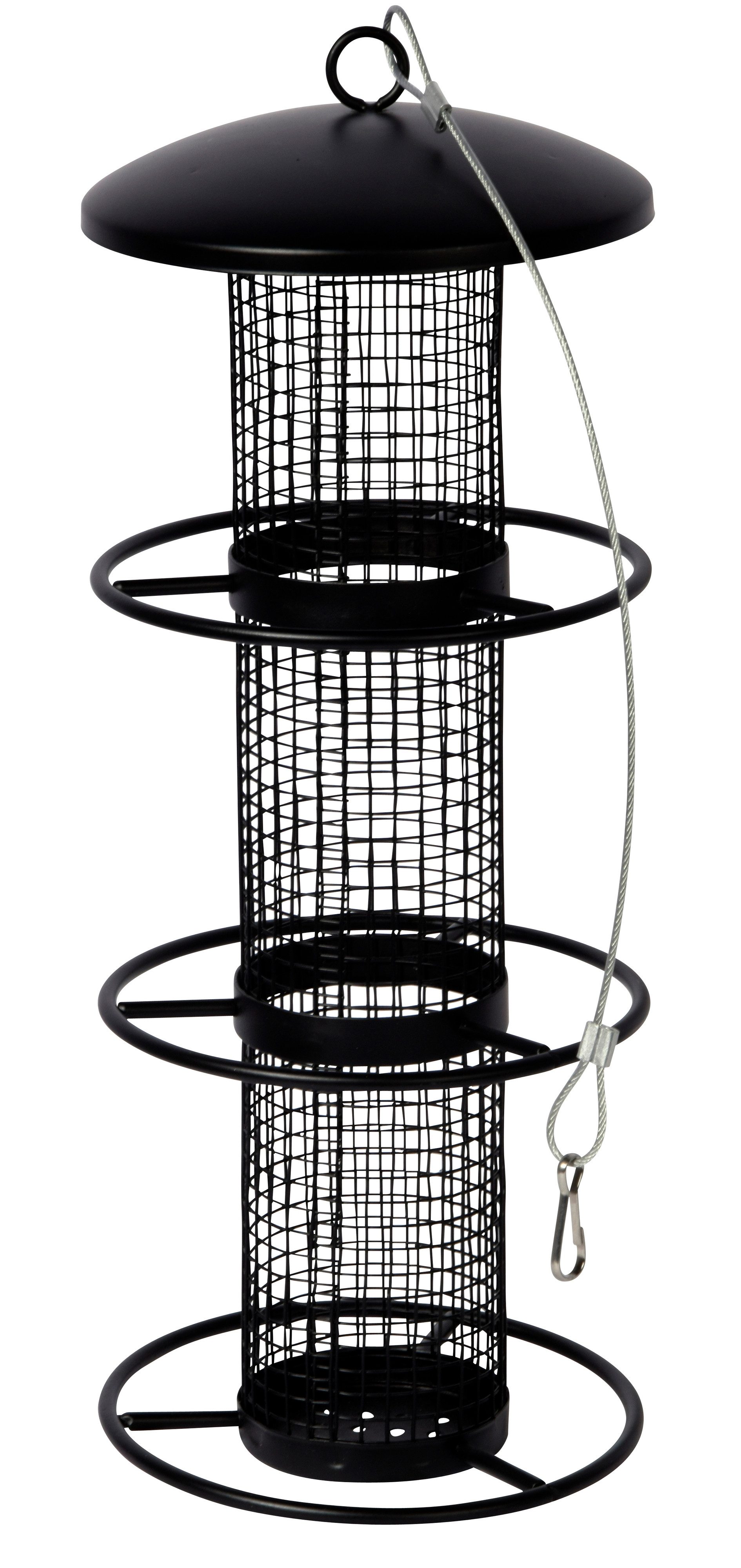 dobar Vogelhaus Futtersäule mit 3 Anflugringen