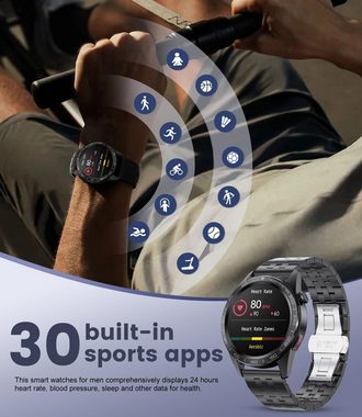 Lige Herren's Telefonfunktion IP67 Wasserdicht Smartwatch (1,32 Zoll, Android/iOS), mit 24H Pulsmesser Schlafmonitor 30 Sportmodi Schrittzähler
