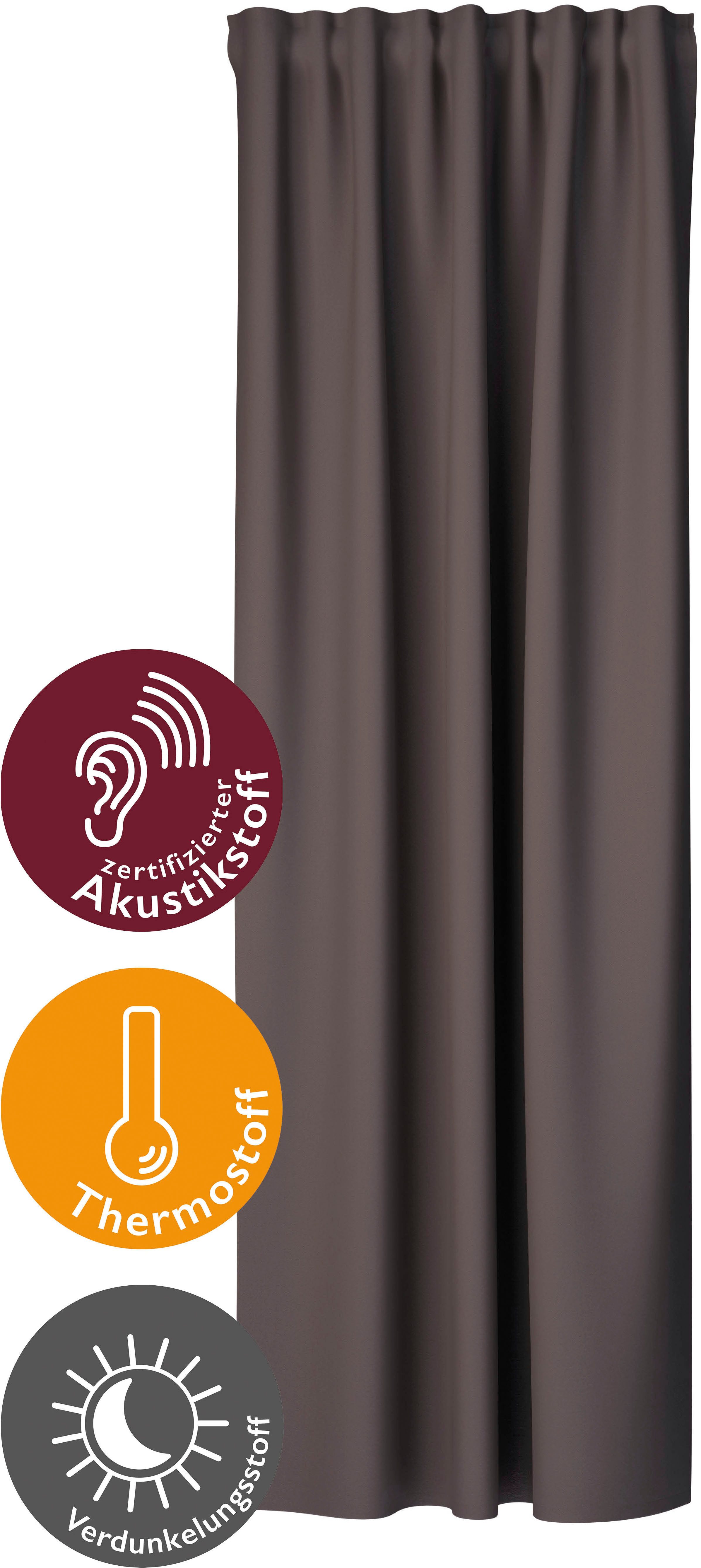HOMING Vorhang Galdin (1 St), Multifunktionsband, verdunkelnd, Verdunklungsvorhang, blickdicht, Thermo, Energiesparend