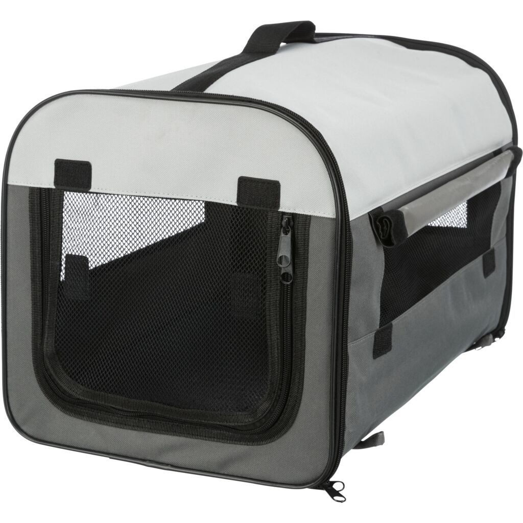 TRIXIE Hunde-Transportbox Hundebox Basic - dunkelgrau/hellgrau - 32 × 32 × 47 cm