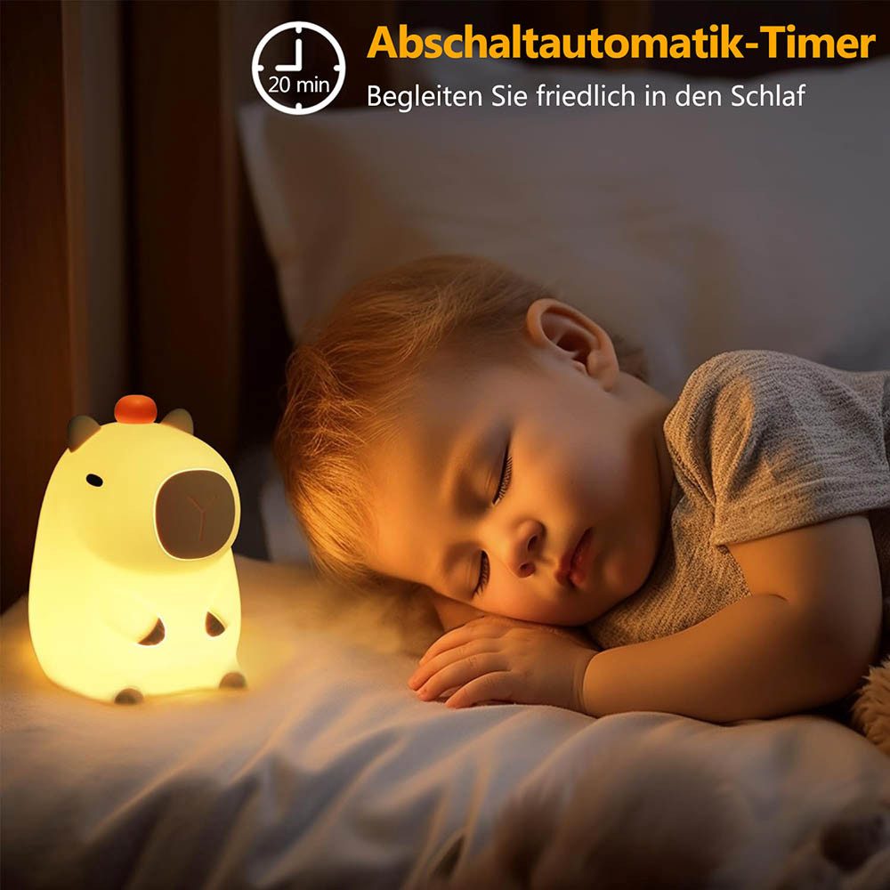 MUPOO LED Nachtlicht Urlaubs Capybara Lampe Silikon Nachtlicht Timer USB-Au günstig online kaufen