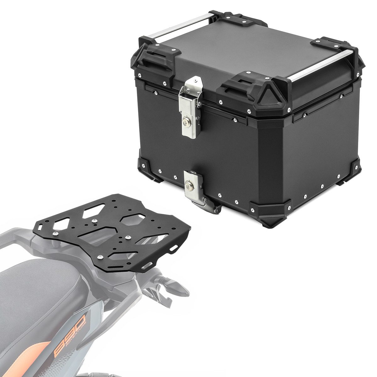 Bagtecs Topcase Set Alu Topcase + Gepäckbrücke für KTM 790 / 890 Adventure 19-26 XB45