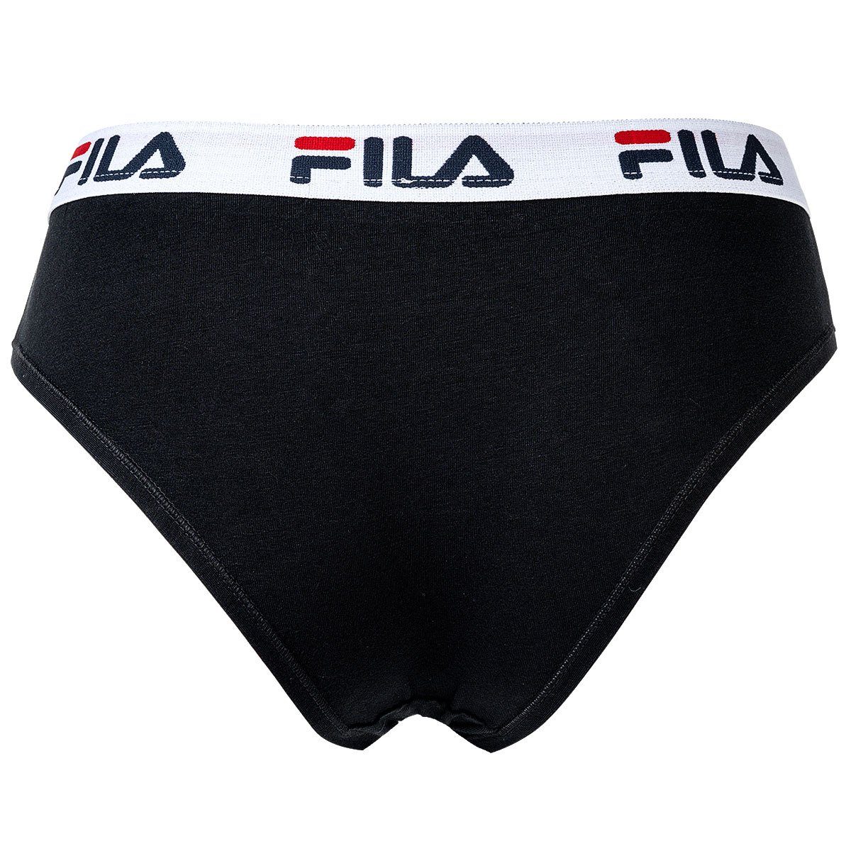 Fila Slip Damen Slip - Pack 4er Briefs, Logo-Bund, Schwarz/Grau/Marine Cotton