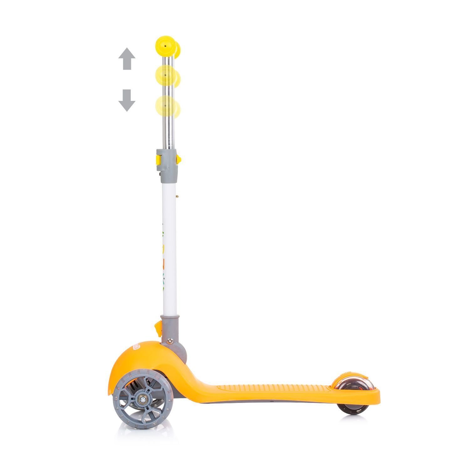 Chipolino Räder, Kinderroller LED-Leuchten, höhenverstellbar orange Funky Lenker 3 Cityroller