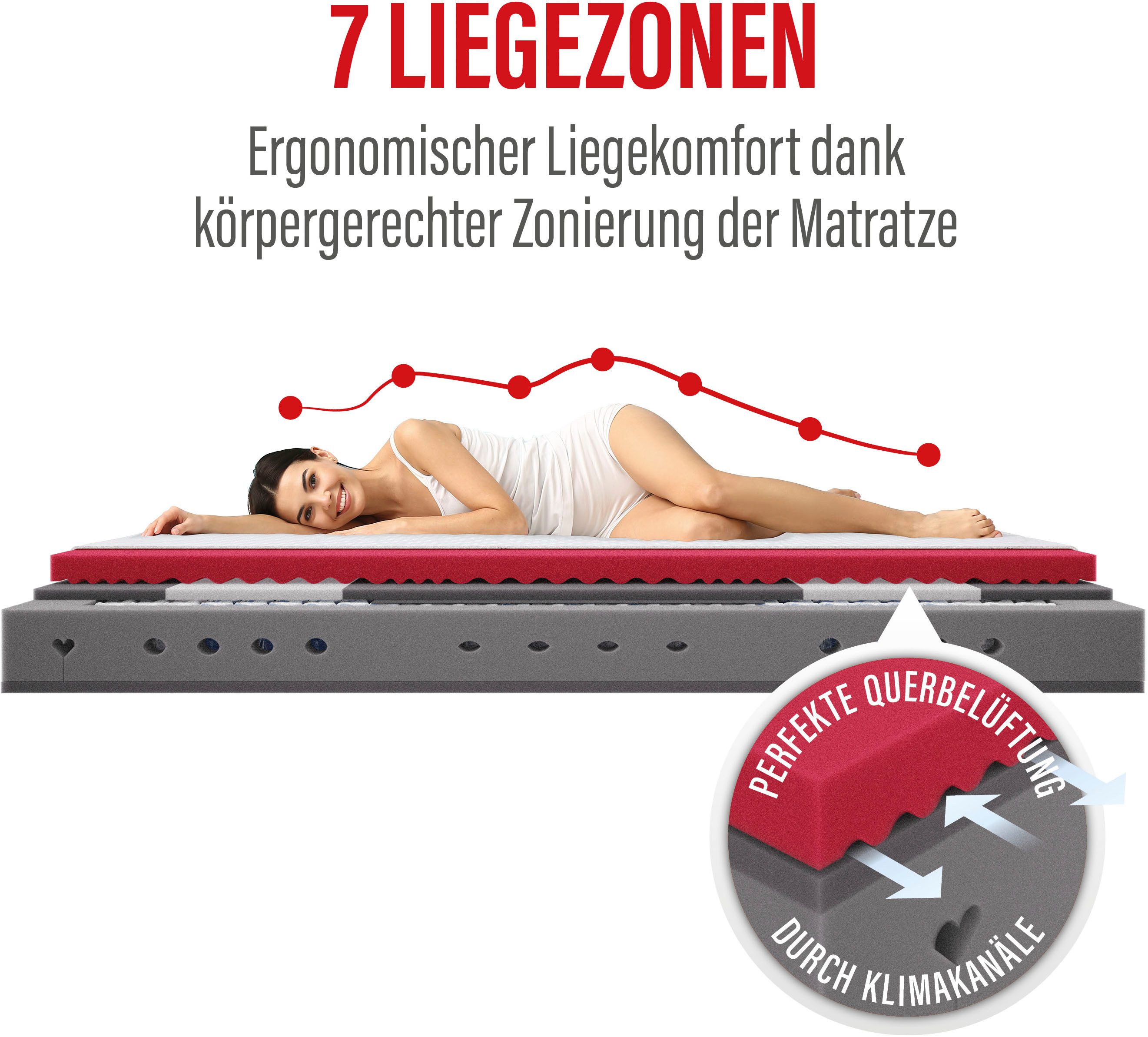 Federkernmatratze Neuheit: Paradies Perfekta TFK, 90x200, 140x200 cm & weitere Größen, Paradies, 22 cm hoch, Matratze mit 1.000 Federn für maximale Punktelastiz – Bild 5 von 5