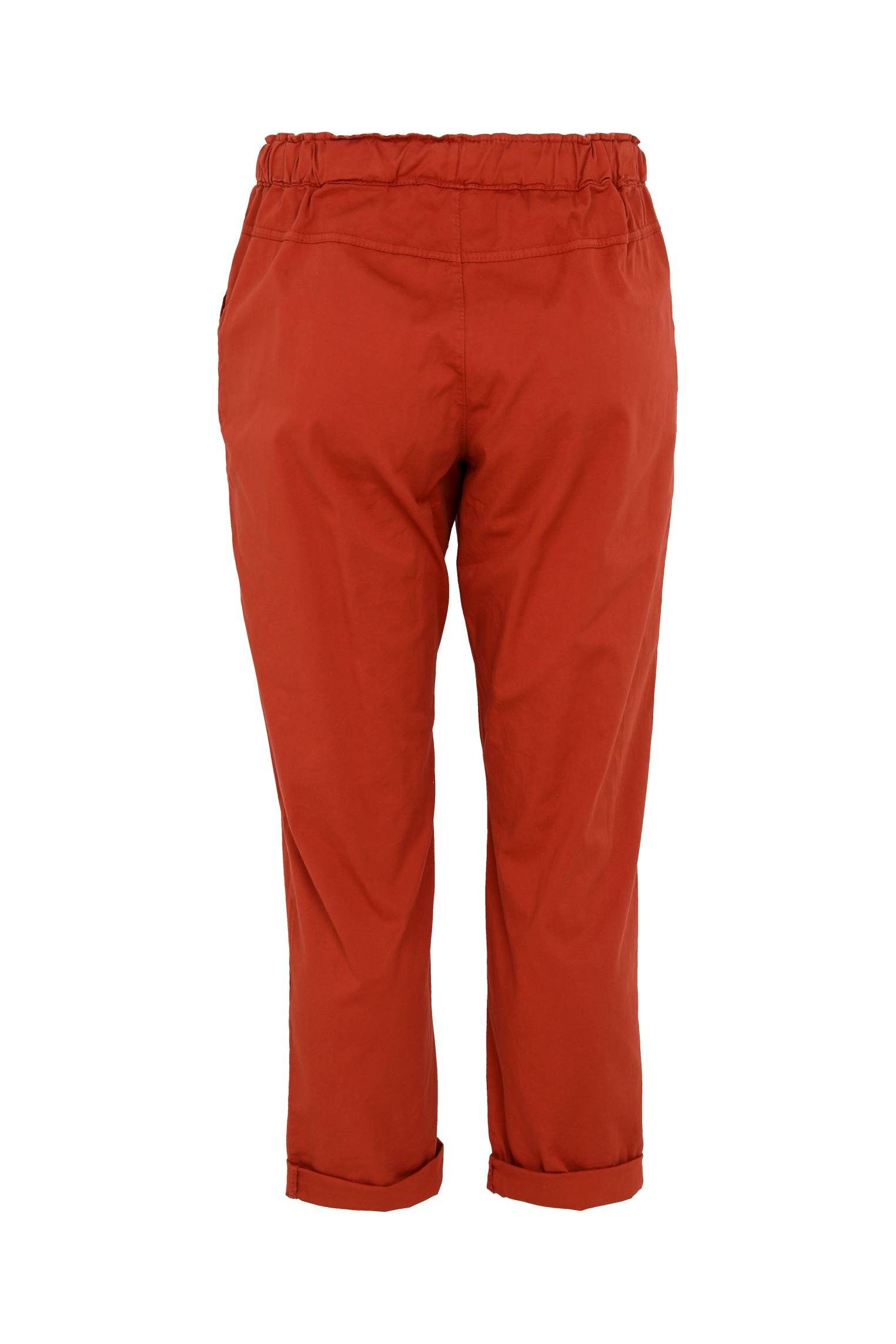 Taille 5-Pocket-Hose Hoher, Elastischer Paprika Mit Unifarbene Orange Chinohose