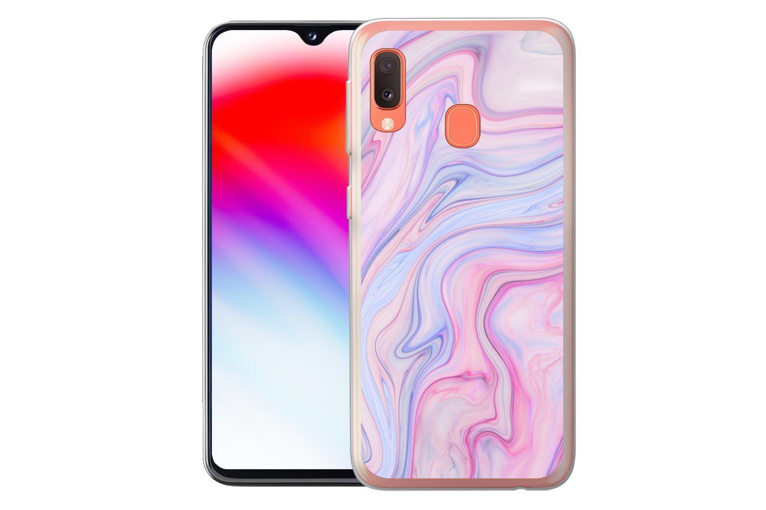 MuchoWow Handyhülle für Samsung Galaxy A20e Marmor - Farben - Pastell, Smartphone-Bumper, Print, Handy Schutzhülle Dünn