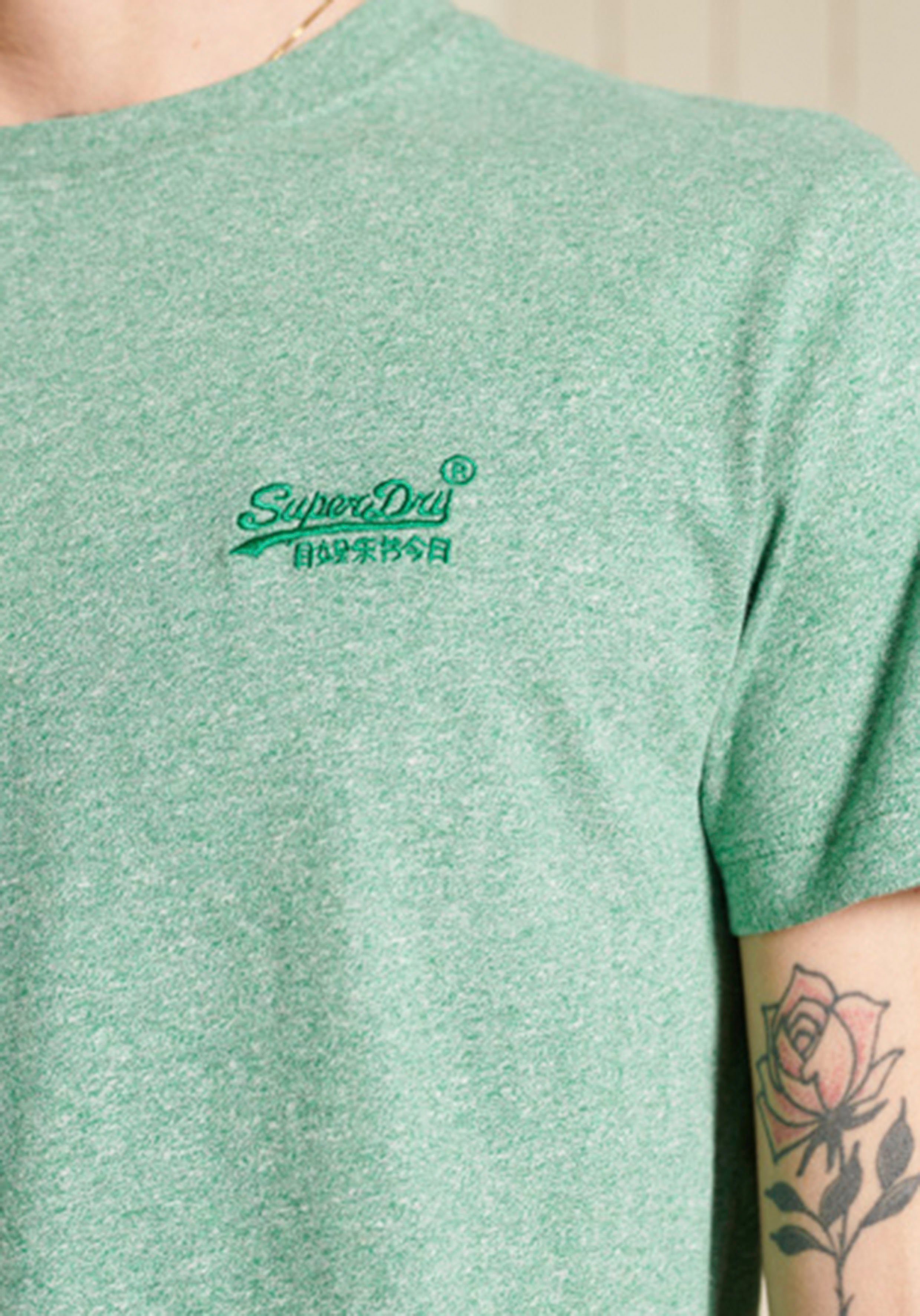 Superdry Te green grit Rundhalsshirt bright Vintage Logo Emb