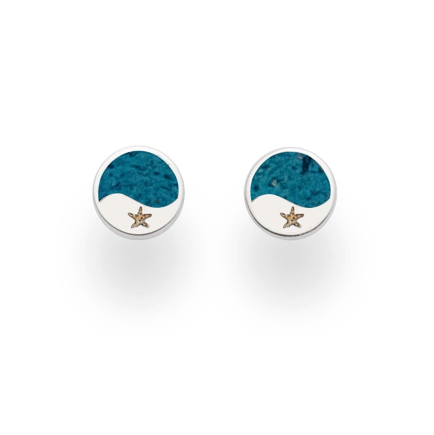 DUR Ohrring-Set DUR Schmuck: Ohrring, Серьги-гвоздики "Welle/Seestern mit Steinsand O5368