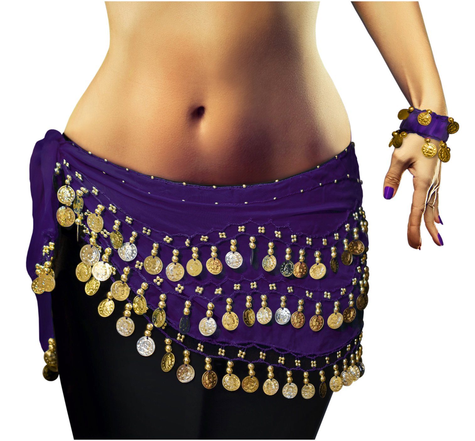 Belly Fasching lila Armband MyBeautyworld24 Dance Armbänder (Paar) Handkette