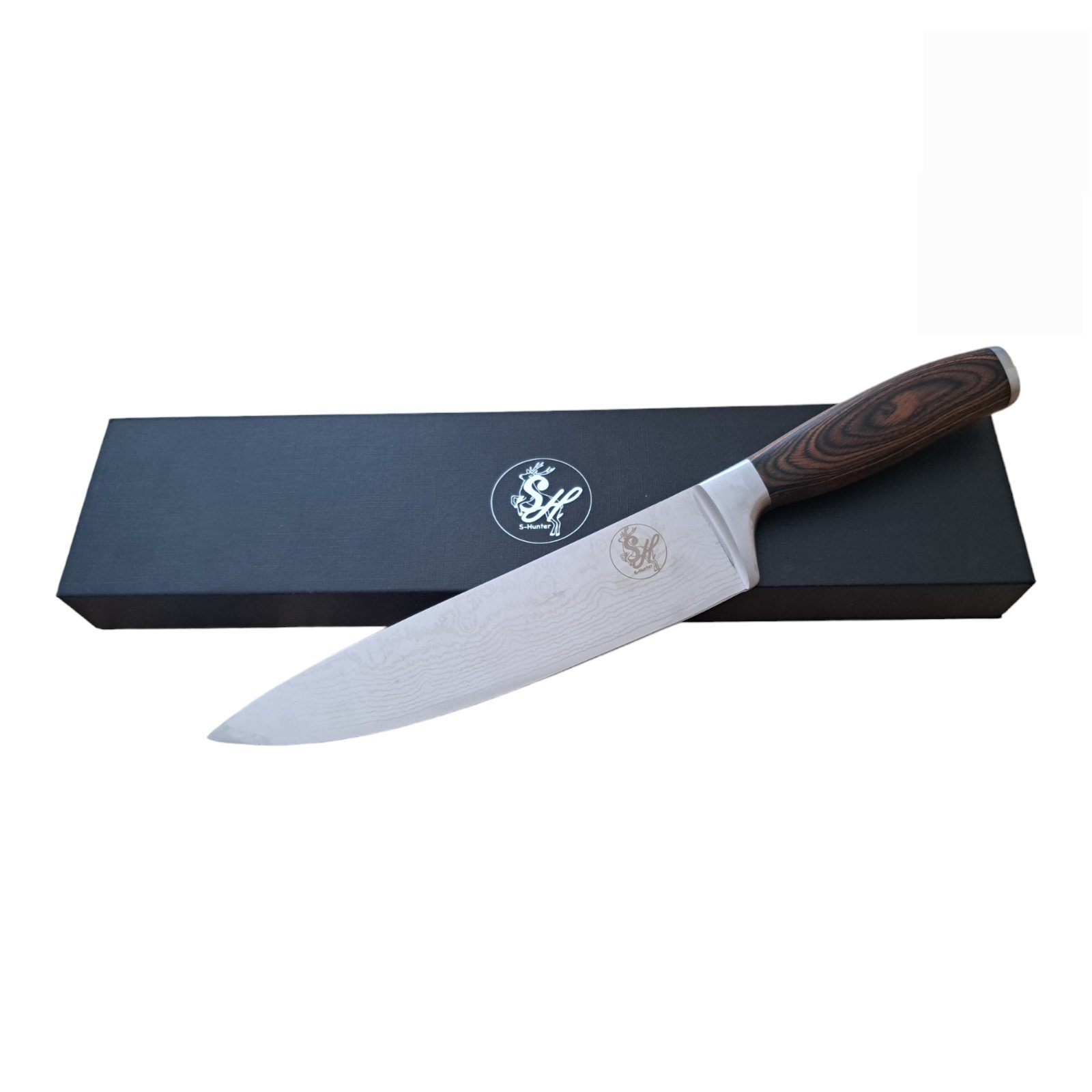 S-Hunter/Sauerland Hunter Kochmesser Profi Küchenmesser Chefmesser Messer, Pakkaholz Griff, deutscher edelstahl, extrem Scharf, 33 cm