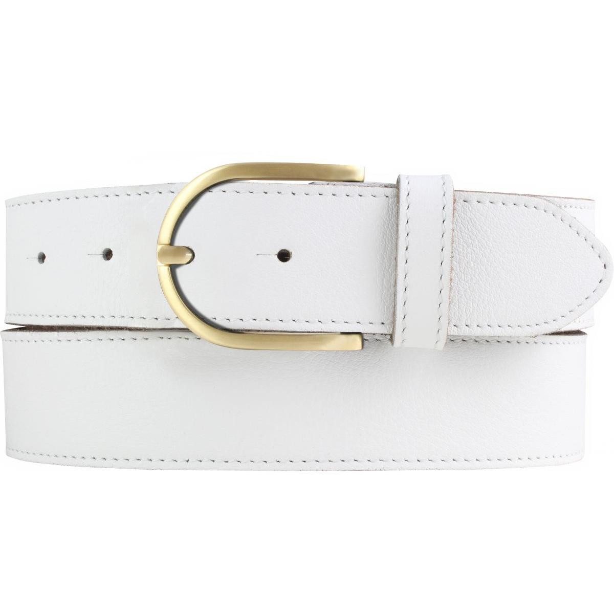 Ledergürtel Weicher Damen-Gürtel aus Nappaleder mit Steppnaht 4 cm - Hochwertiger