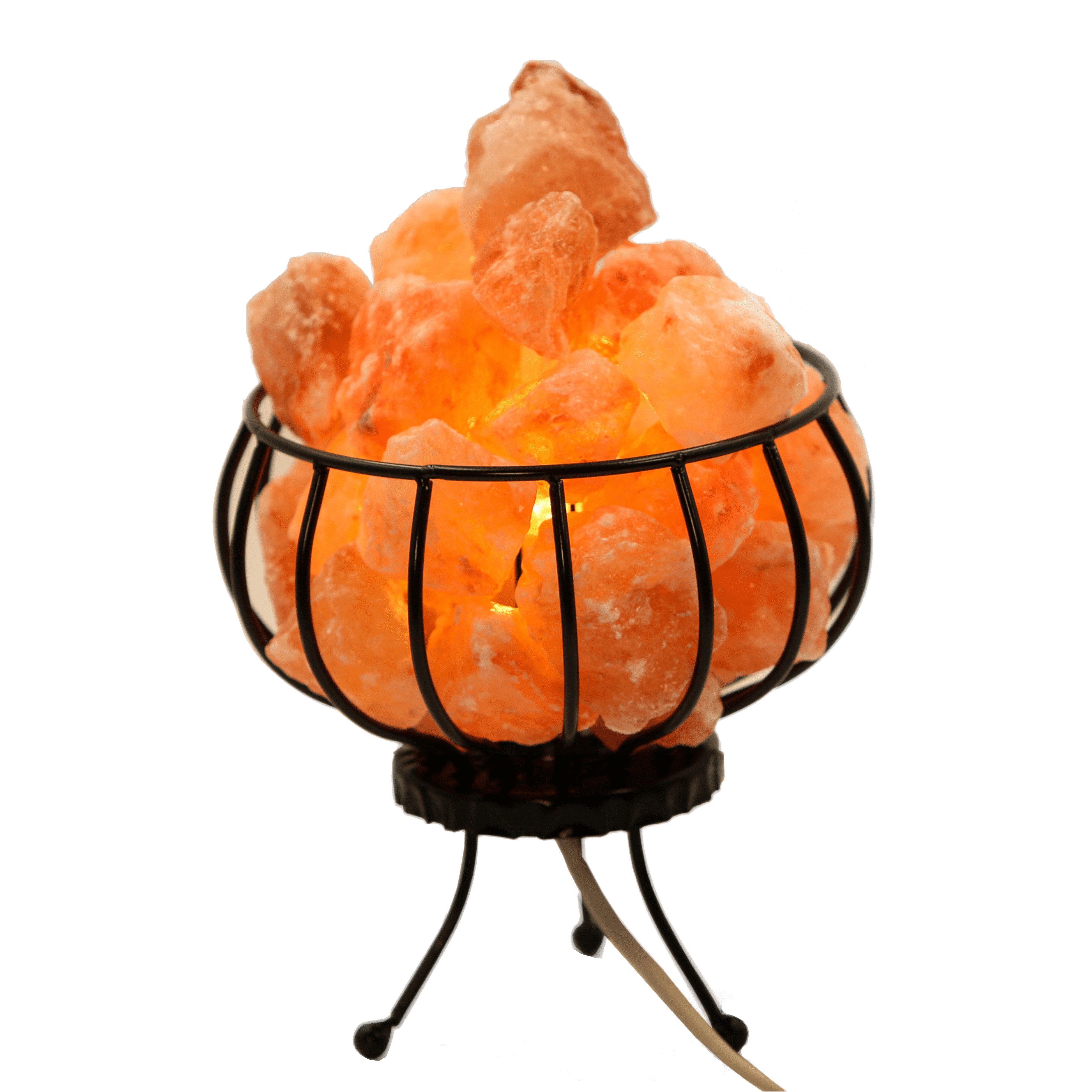 HAF Salzkristall-Tischlampe Salzlampe Metallkorb Feuerkorb mit Salzkristall günstig online kaufen