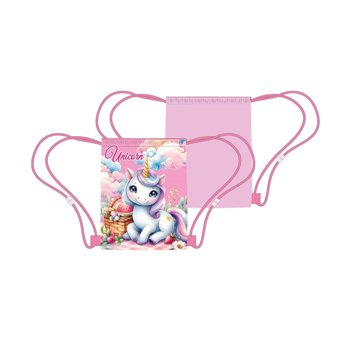 einhorn Turnbeutel Einhorn Sporttasche 40cm Kinder Tasche Regenbogen Wolken (1-tlg)