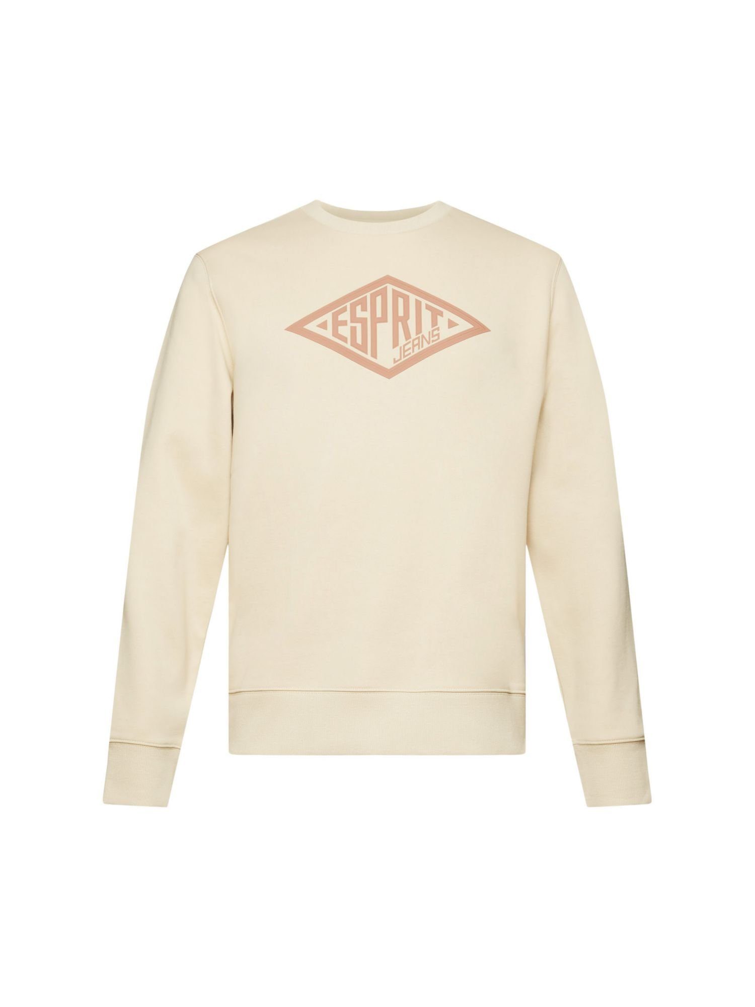 Esprit Sweatshirt Logoprint Rundhals-Sweatshirt (1-tlg) BEIGE mit