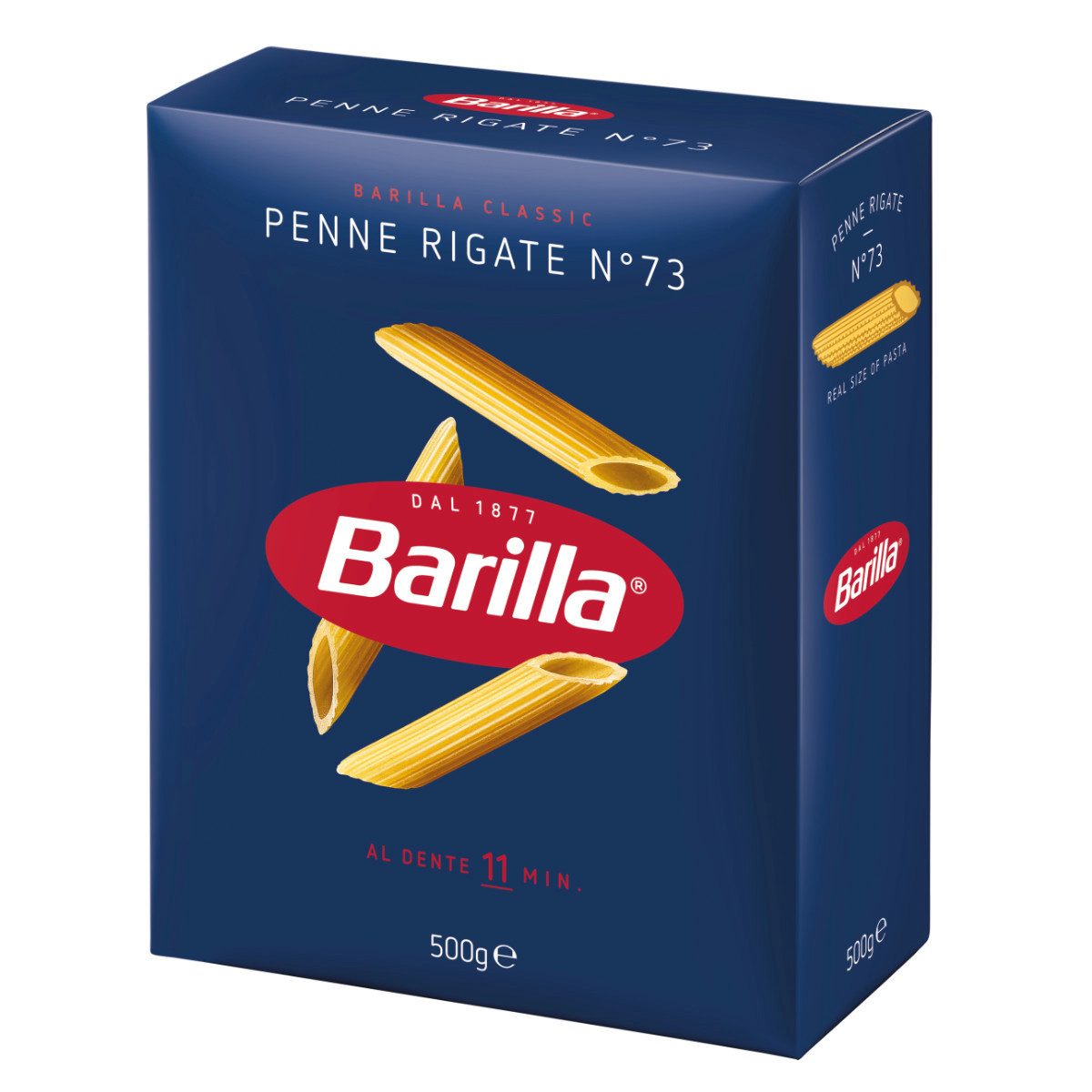 Barilla Nudeln, Barilla Penne Rigate Nummer 73 Pasta aus Hartweizengrieß 500g