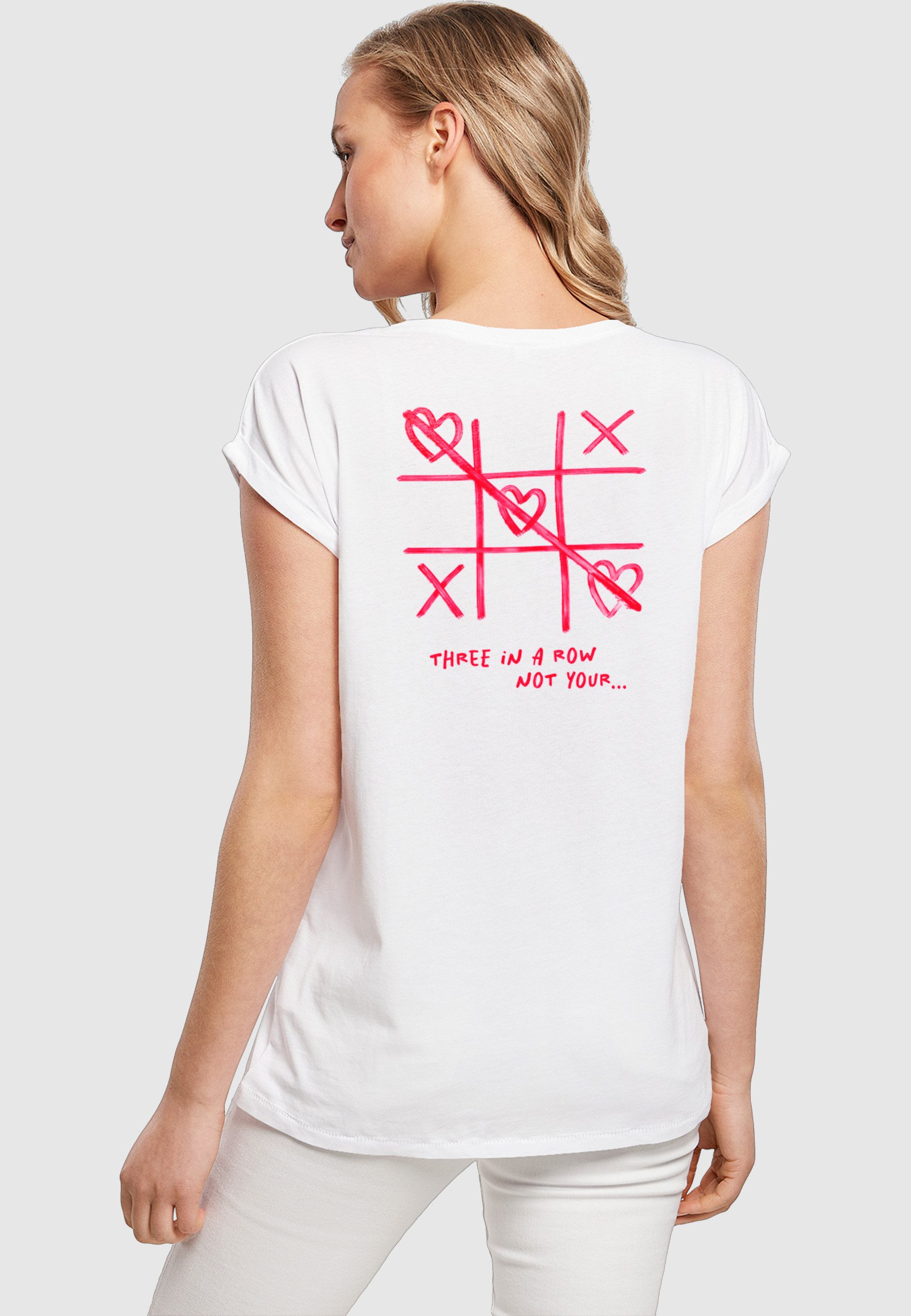 Miss Tee T-Shirt Miss Tee Three In A Row Ladies Extended Shoulder Tee (1-tlg)