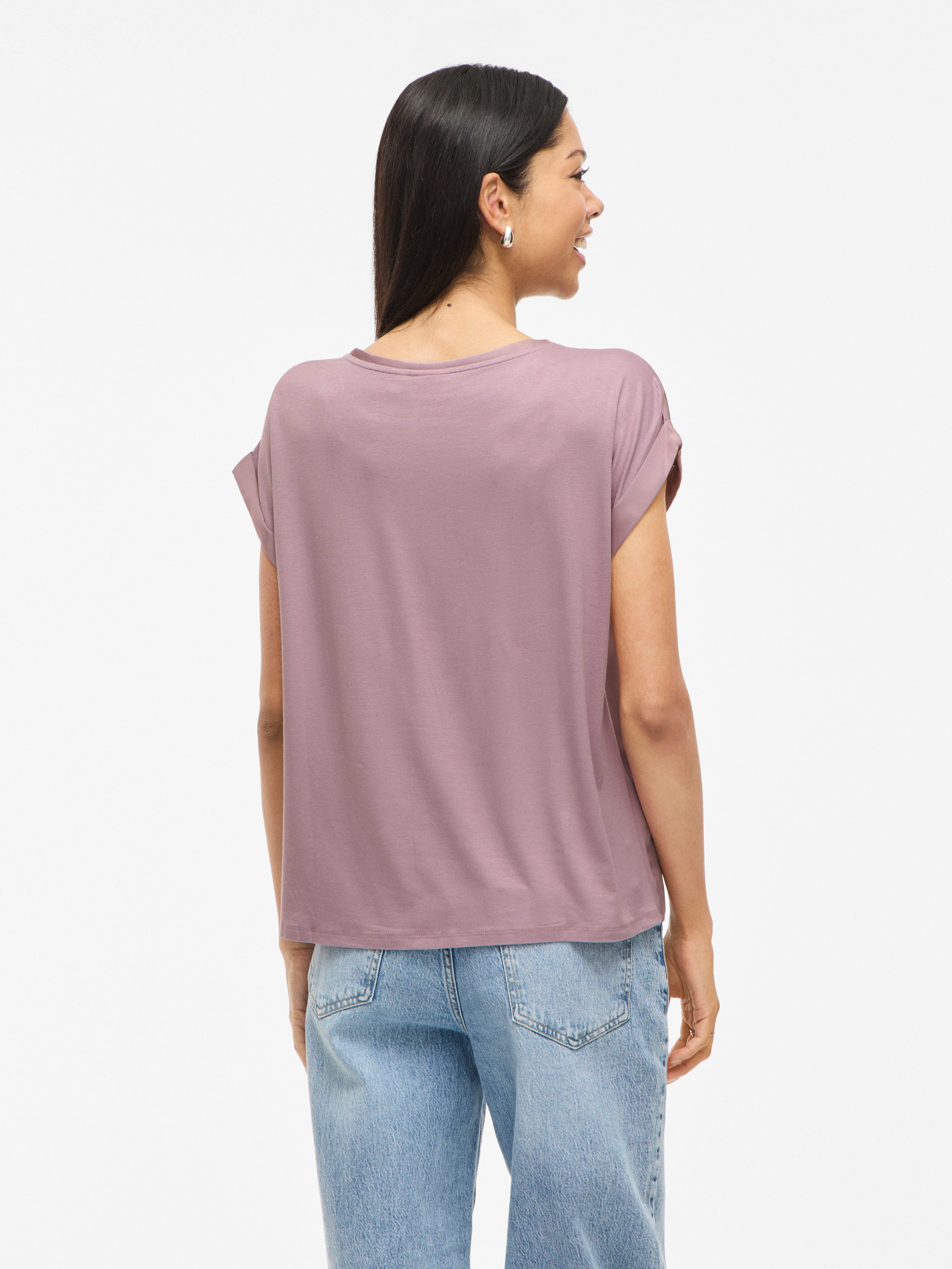 Vila Kurzarmshirt VIELLETTE S/S SATIN TOP - NOOS Satin Optik günstig online kaufen