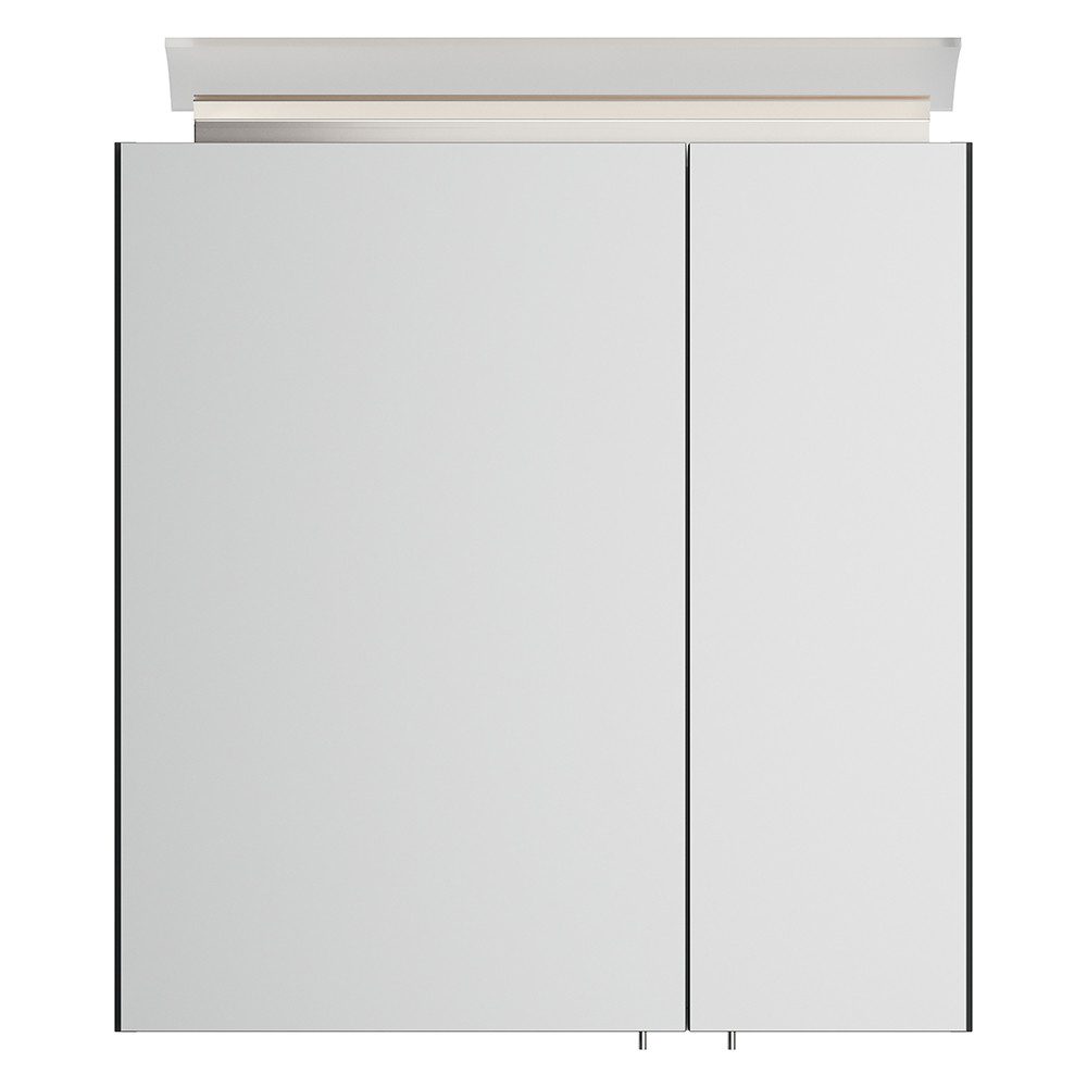 Lomadox Spiegelschrank BATLEY-02 60cm breit, grau LED-Leuchte, Kombibox